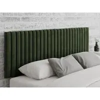 Super King Headboard Striped - Green, Velvet