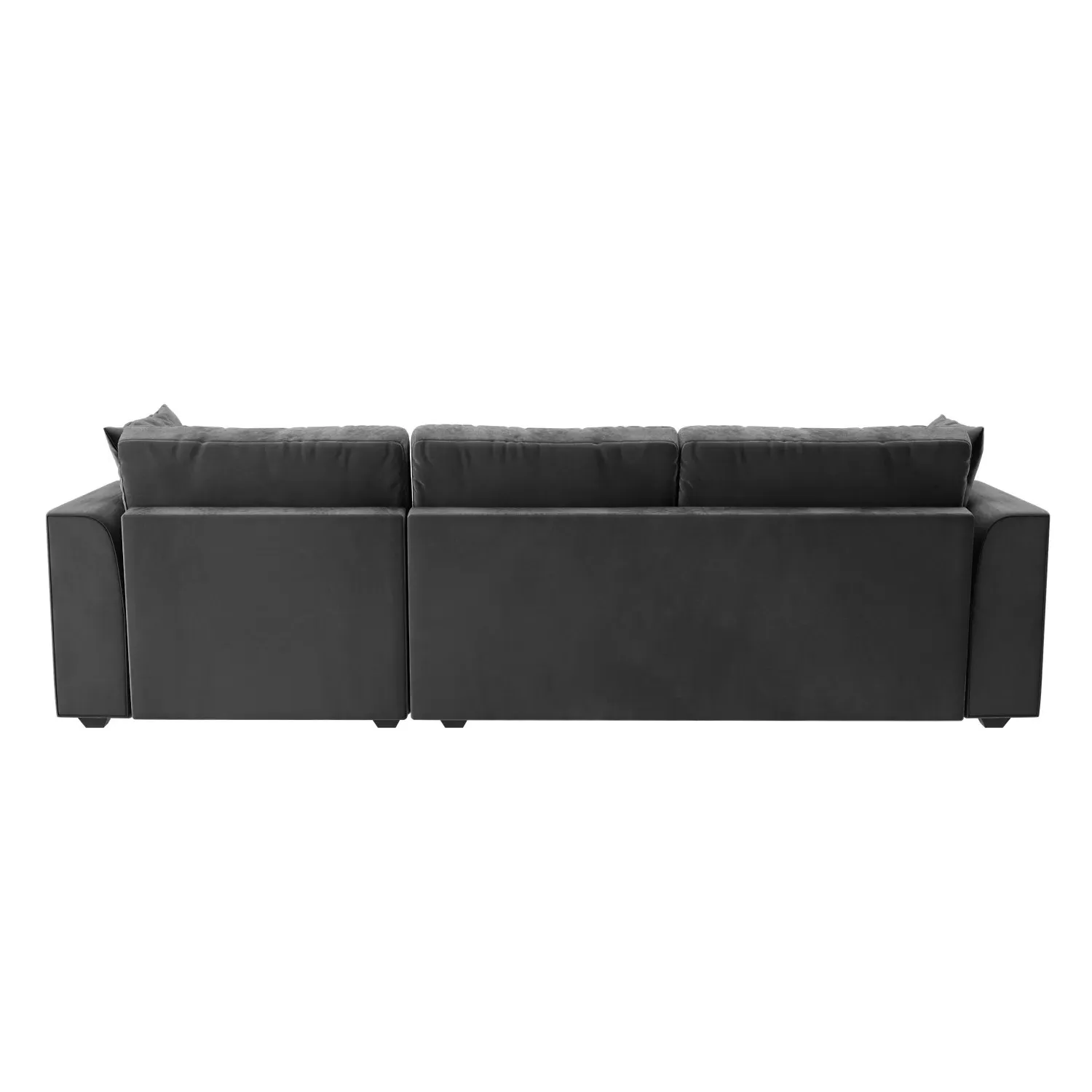 L-Shaped 4-Seater Chaise Sofa - Grey, Velvet