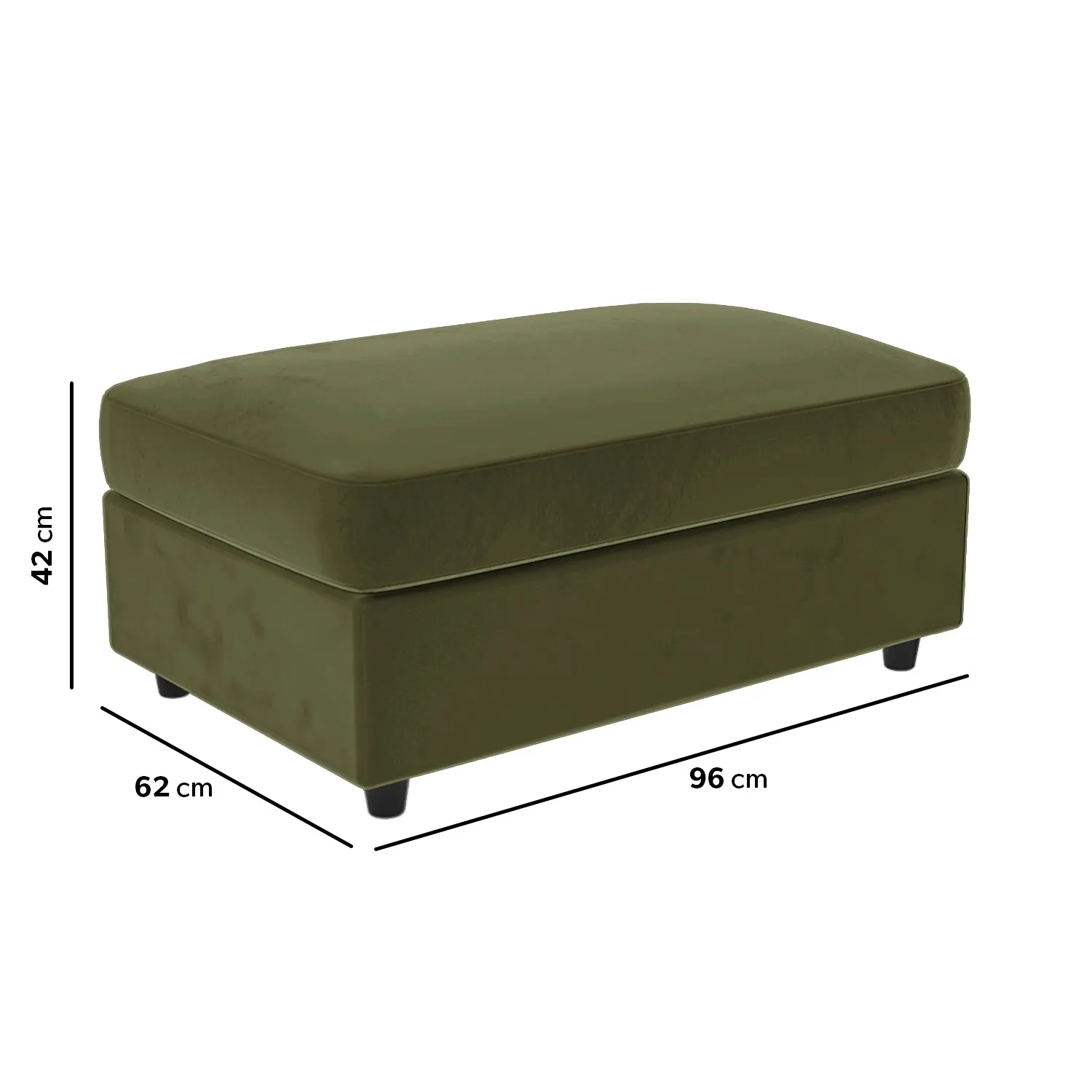 L-Shaped Corner Sofa Set with Chaise - Green, Velvet