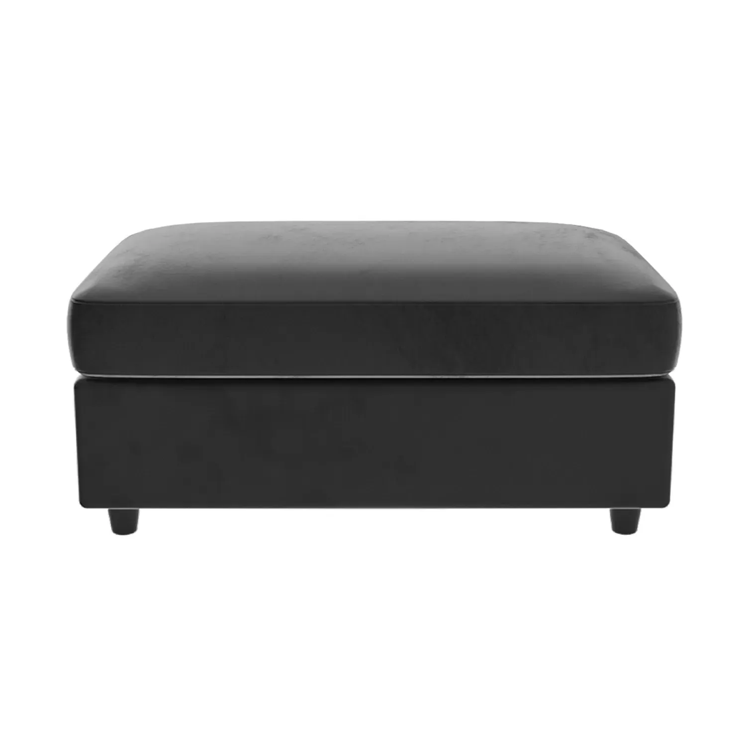Large Footstool with Foam Fill - Grey, Velvet