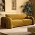 3-Seater Curved Sofa with Scatter Cushions - Yellow, Velvet