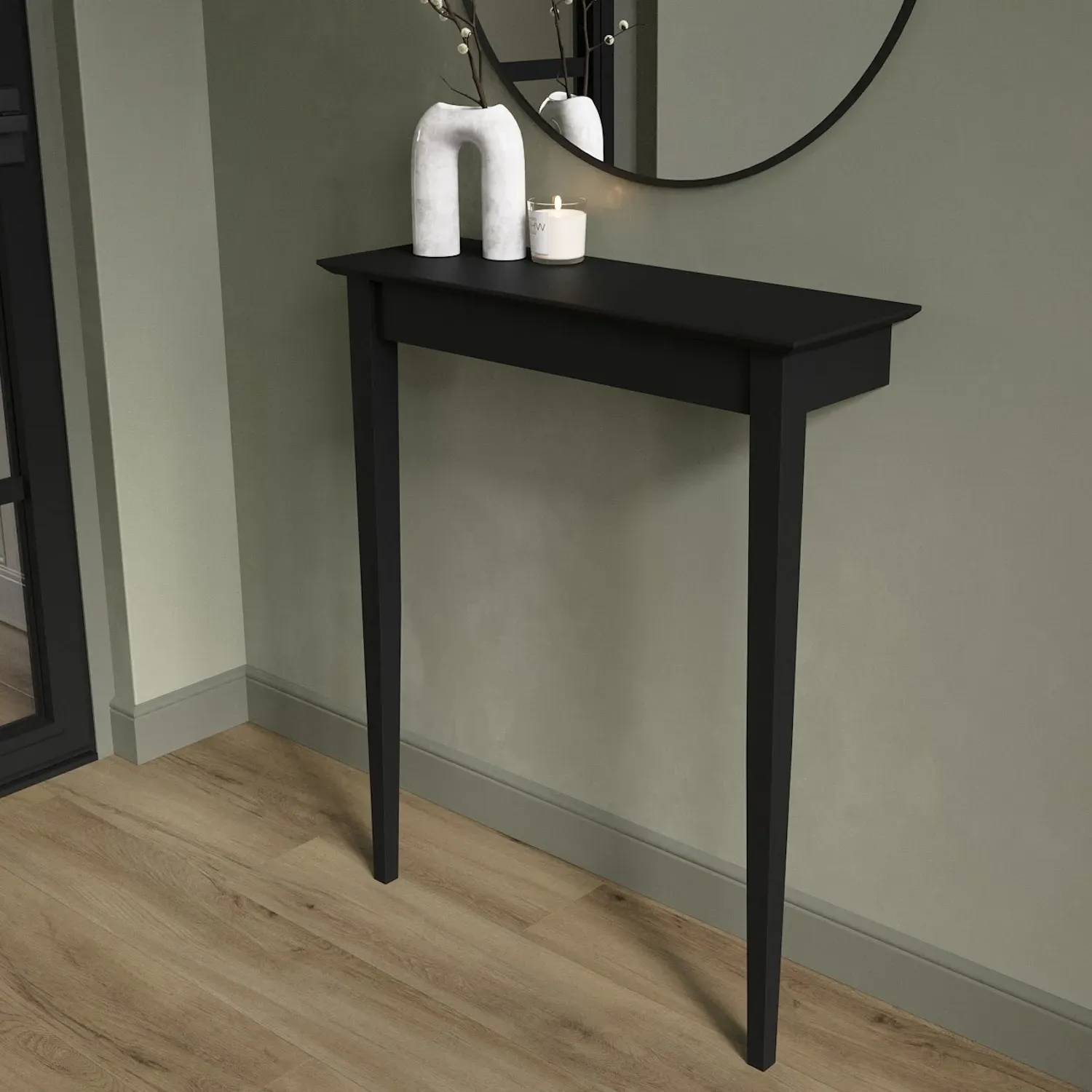 Extra Small Wall Console Table - Black, MDF