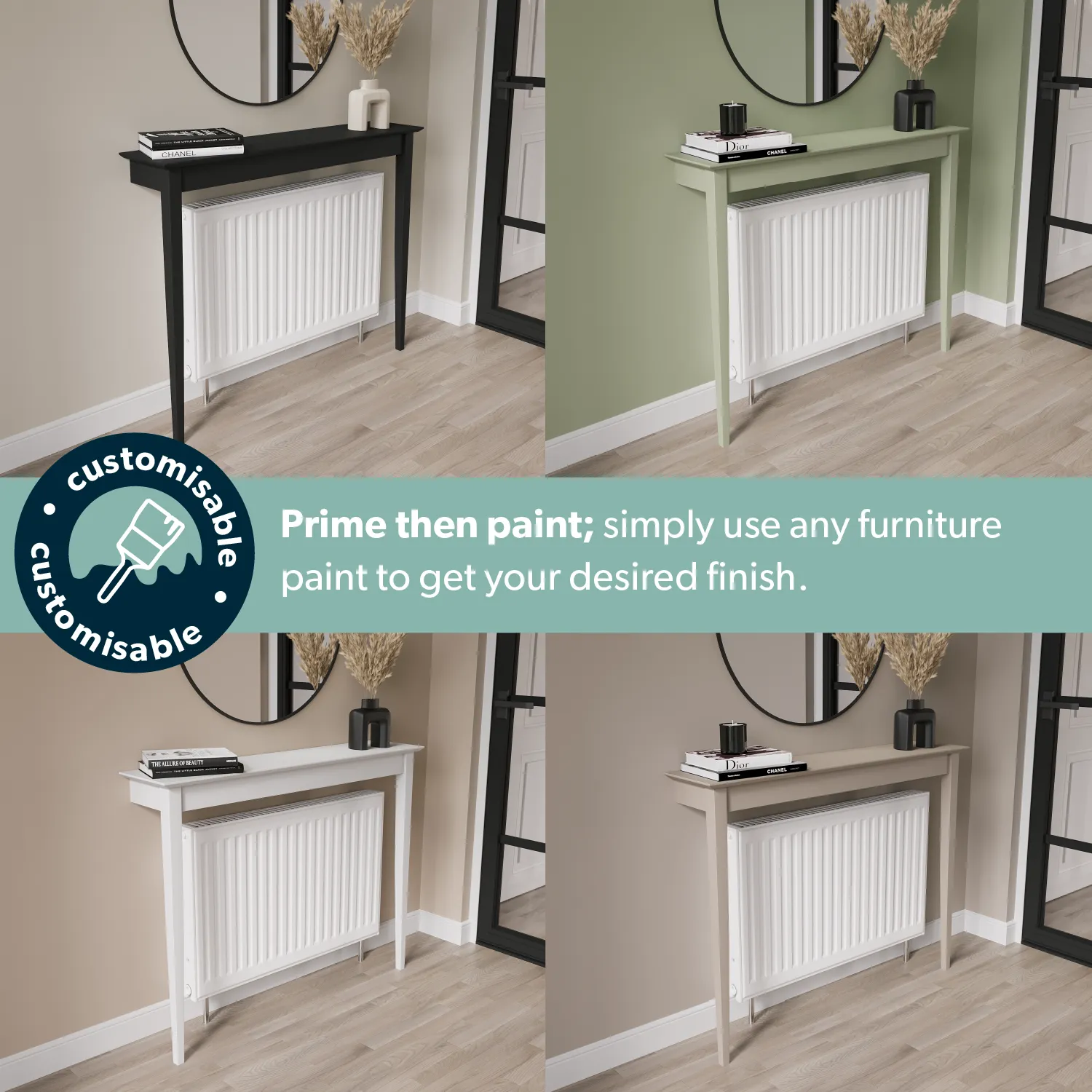 Large Wall Mounted Console Table - Natural, MDF