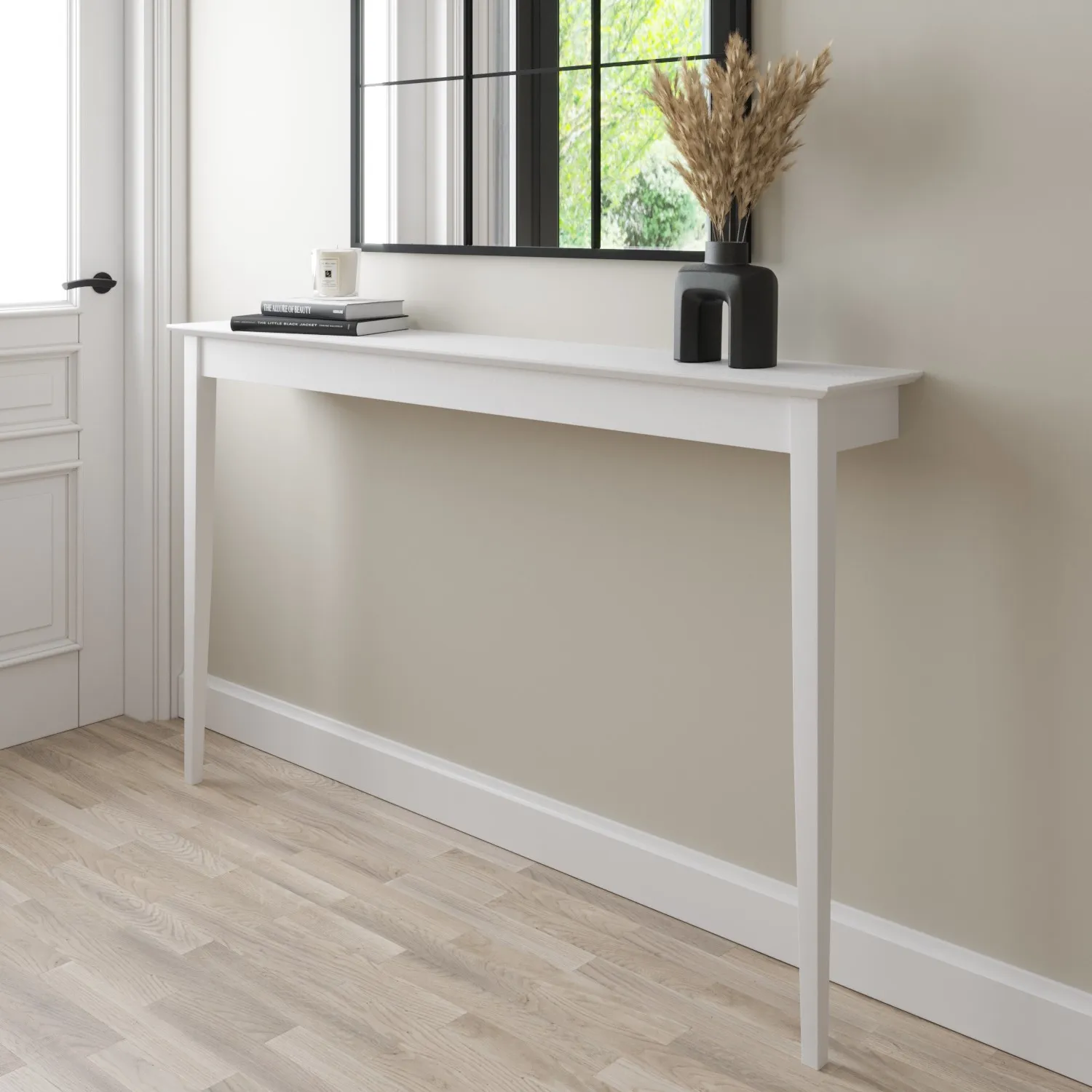 Large Wall Mounted Console Table - White, Wood