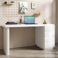 Desk with 4 Drawers - White, MDF