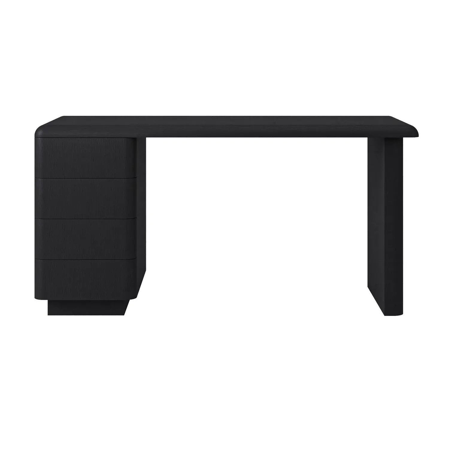 Wood Desk with 4 Drawers - Black, MDF