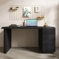 Wood Desk with 4 Drawers - Black, MDF