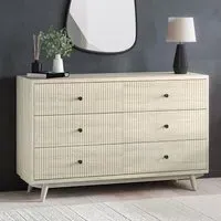 6-Drawer Chest with Legs - Cream, Mango Wood