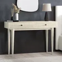 Dressing Table with Storage Drawers - Cream, Mango Wood