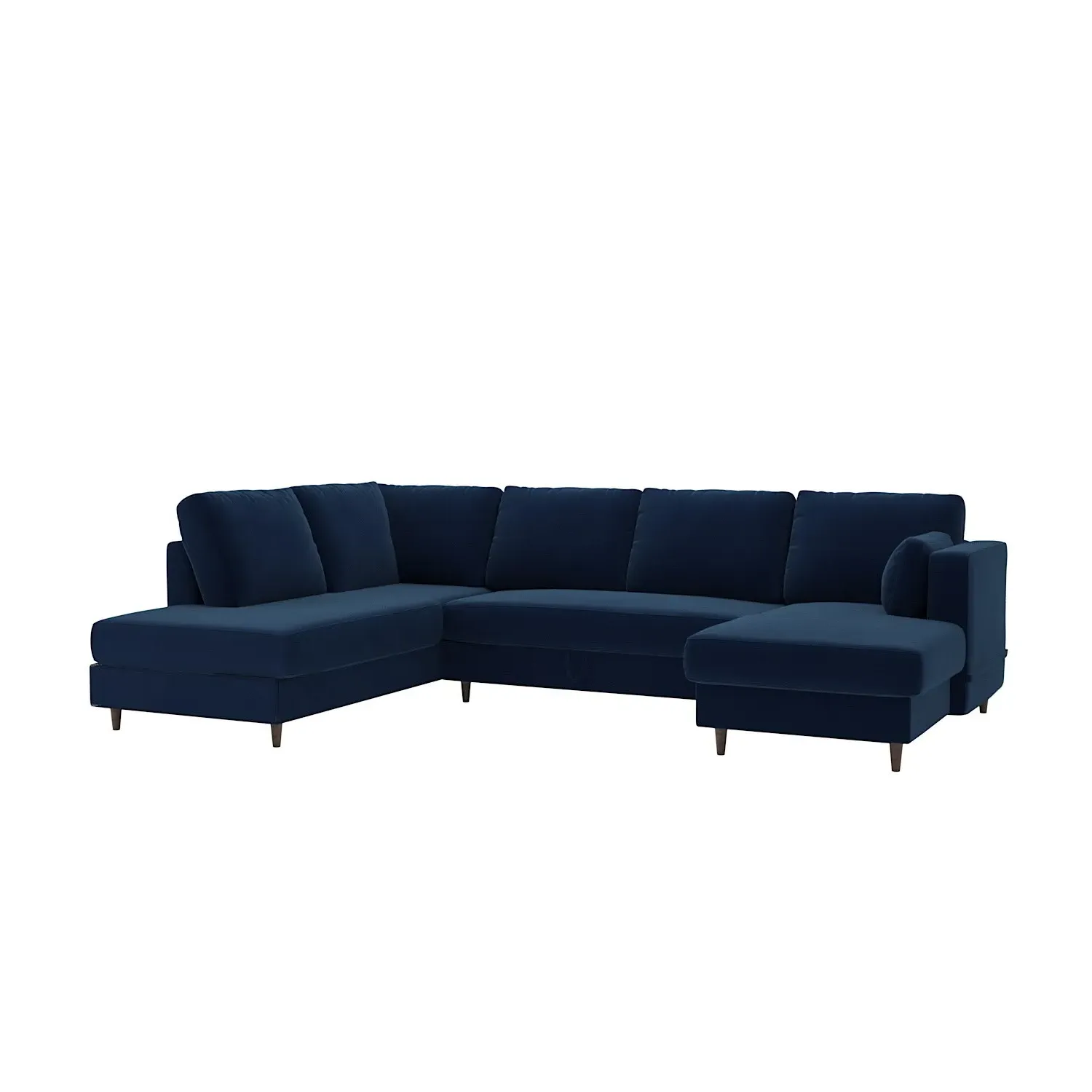 6-Seater U-Shaped Sofa Bed with Storage - Blue