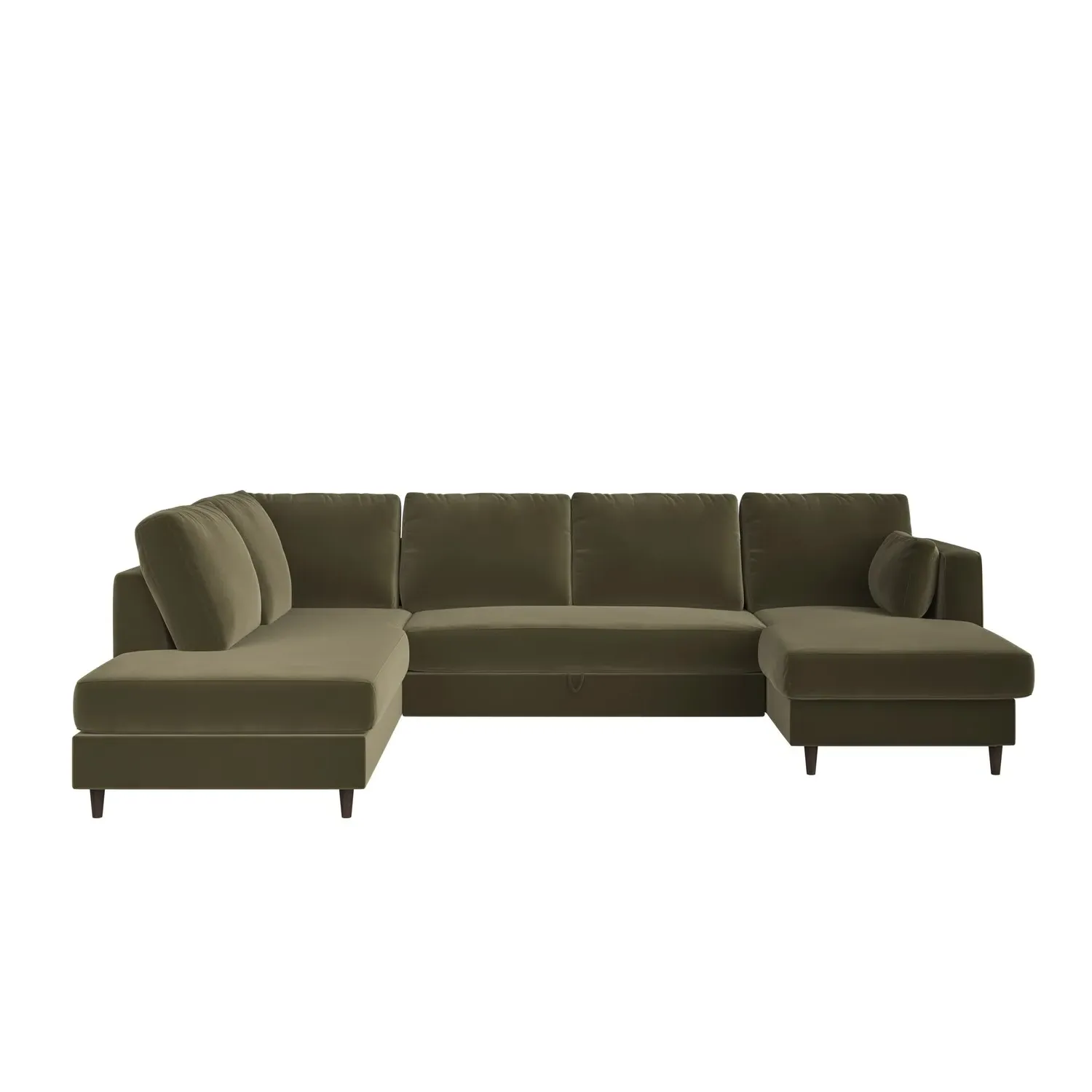 6-Seater U-Shaped Sofa Bed with Storage - Green