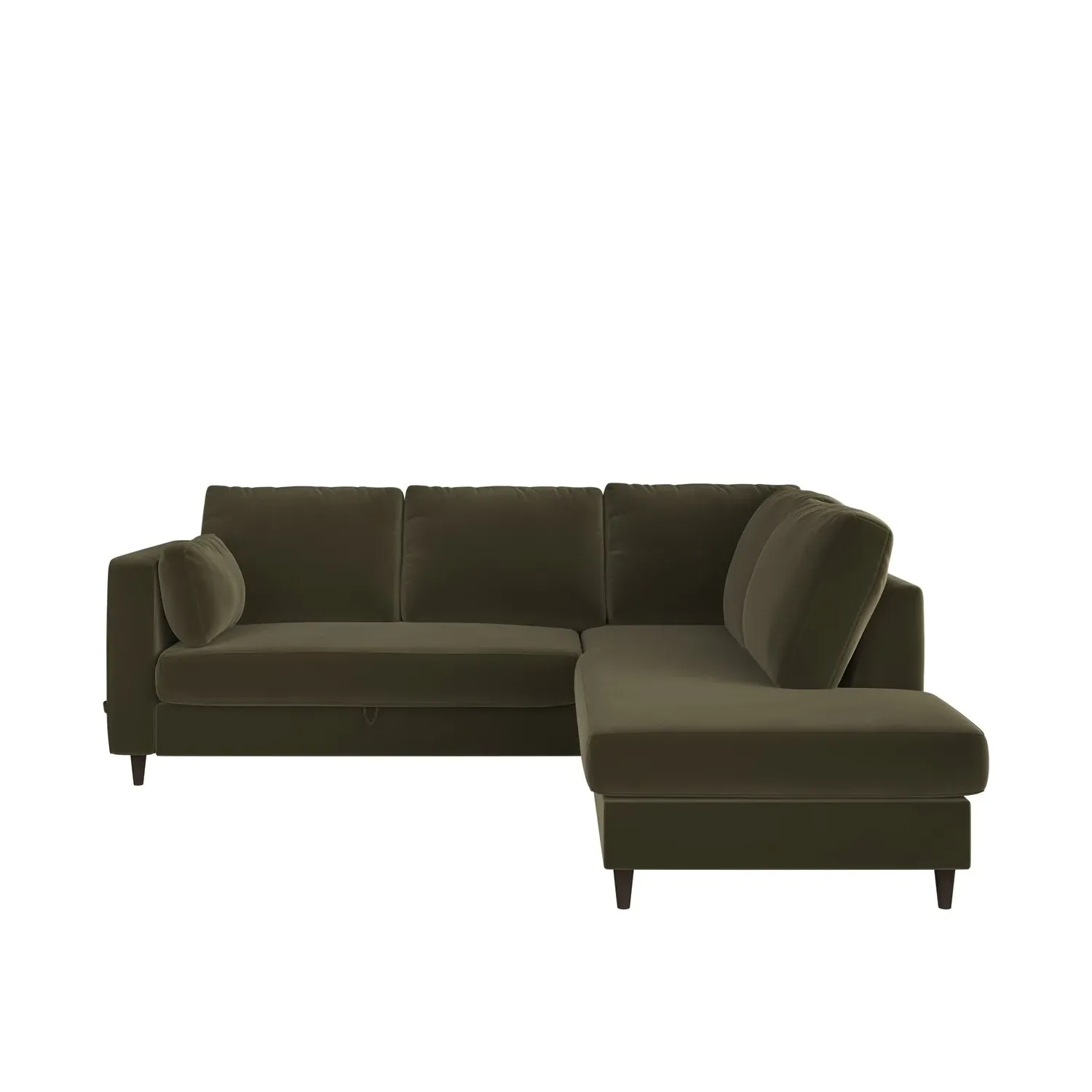 L-Shaped Corner Sofa Bed with Storage - Green, Velvet