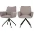 Set of 2 Swivel Dining Chairs - Mink, Leather