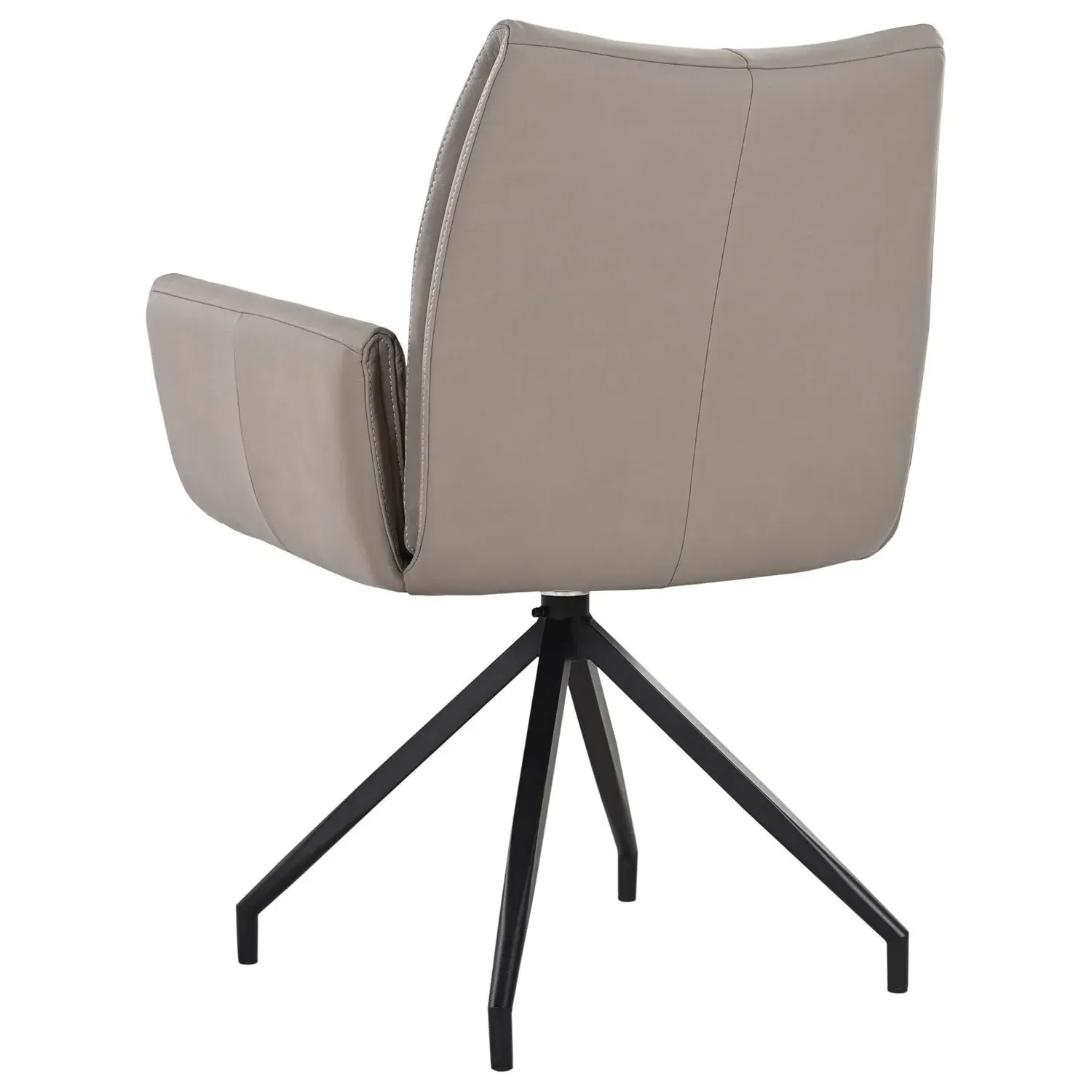 Swivel Dining Chair with Arms - Mink, Leather