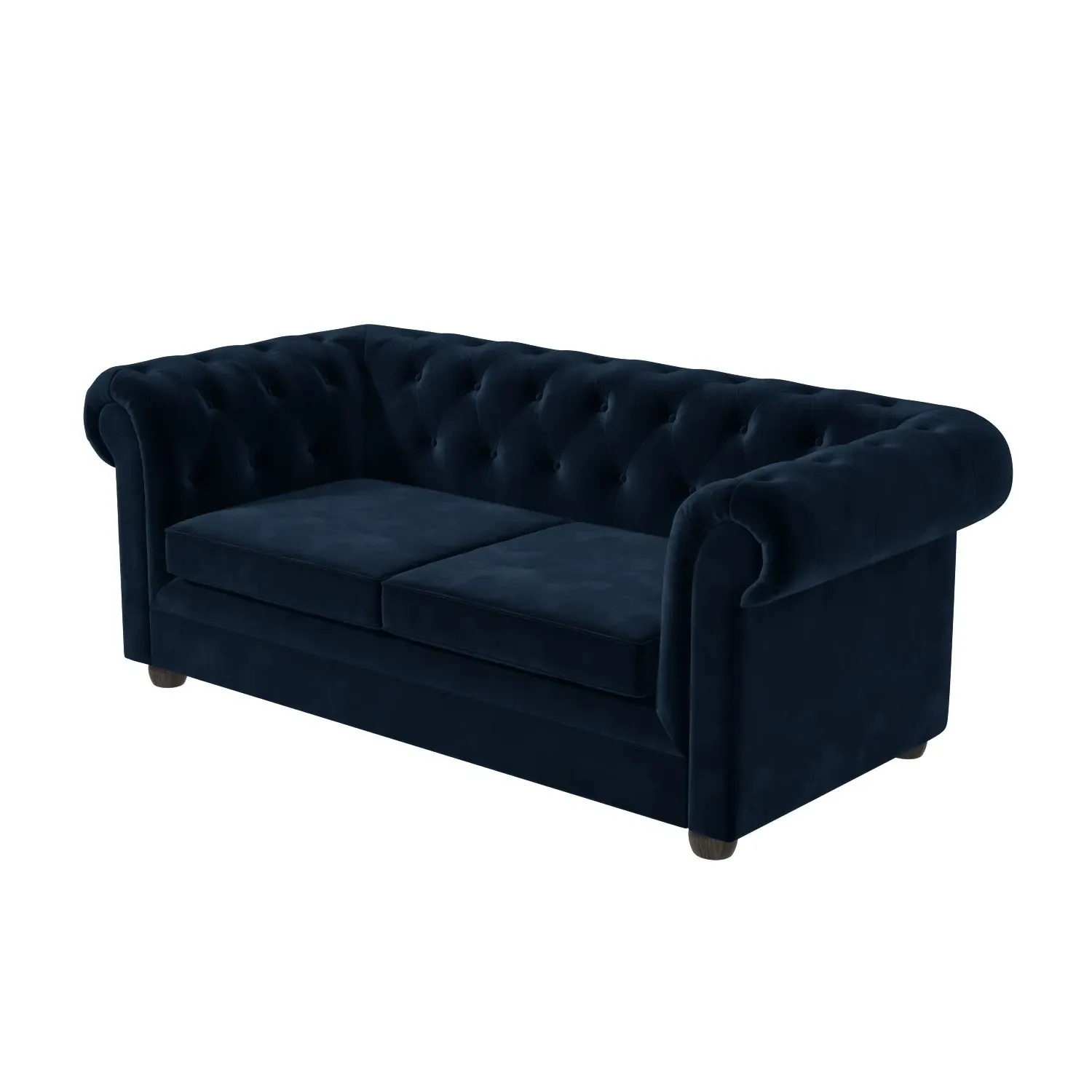 3-Seater Pull Out Sofa Bed - Navy, Velvet