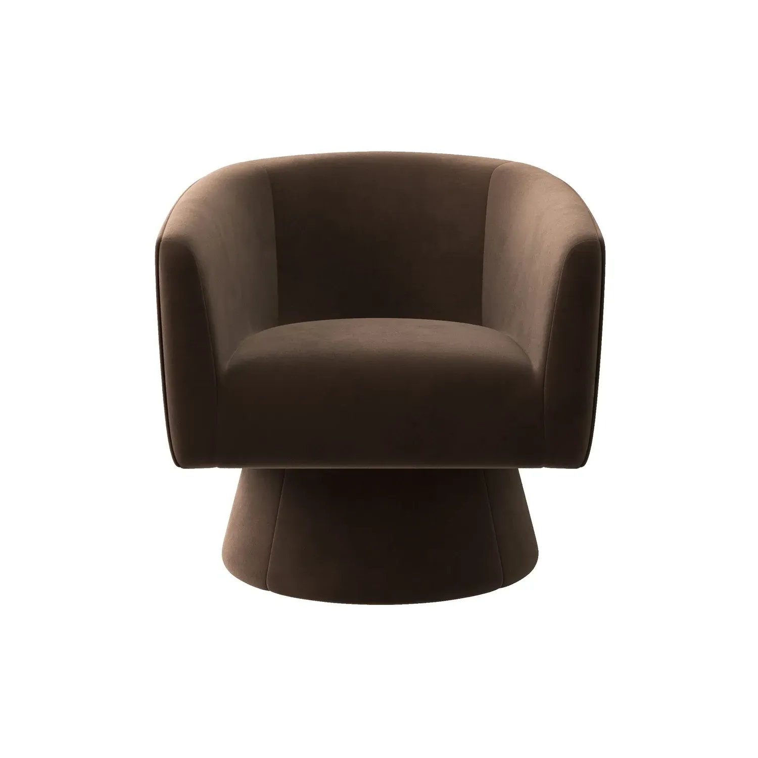 Swivel Accent Chair with 360° Rotation - Brown, Velvet