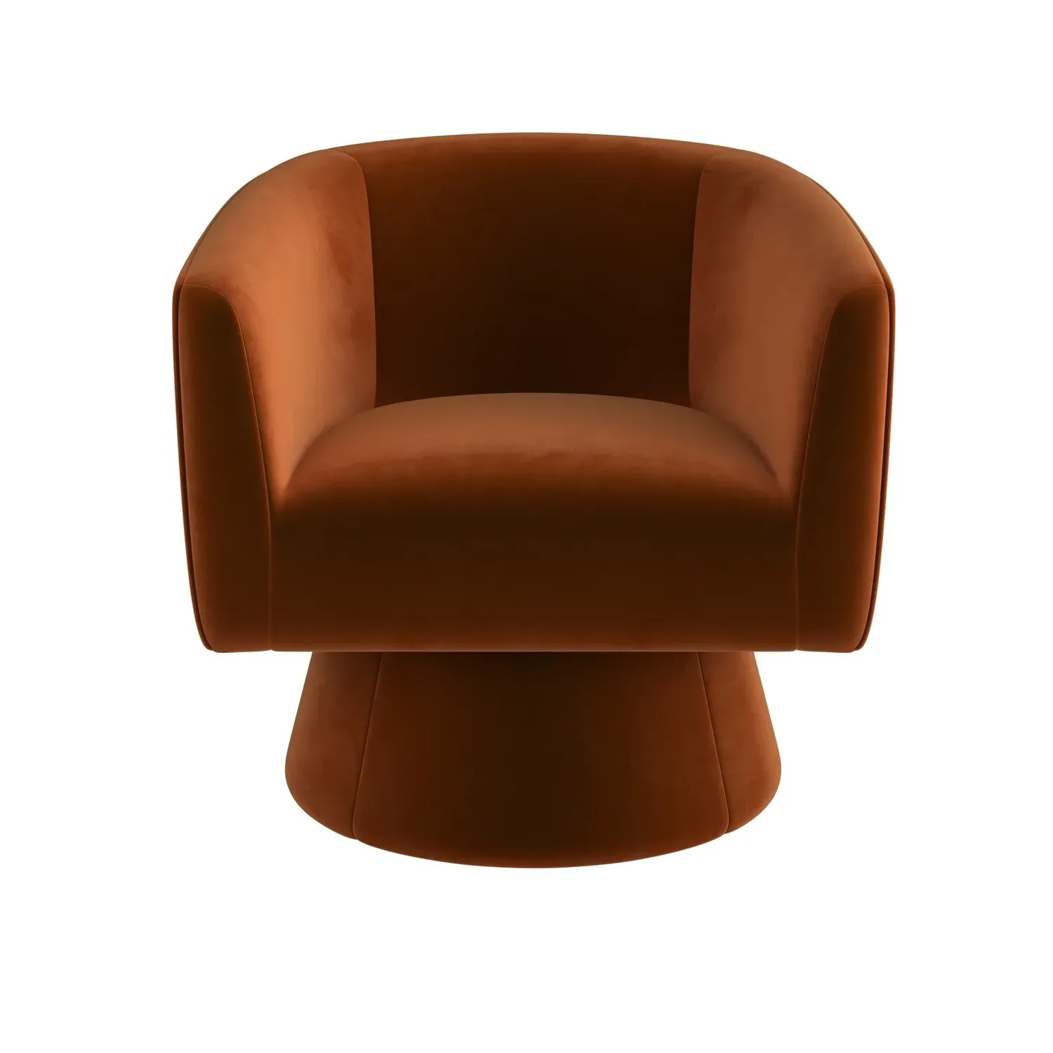 Swivel Accent Chair with 360° Rotation - Orange, Velvet