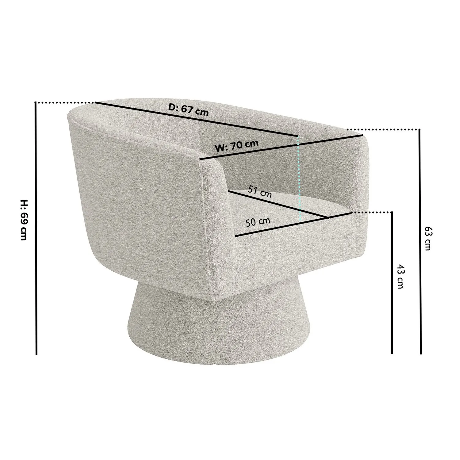 Swivel Nursing Chair with 360° Rotation - Beige