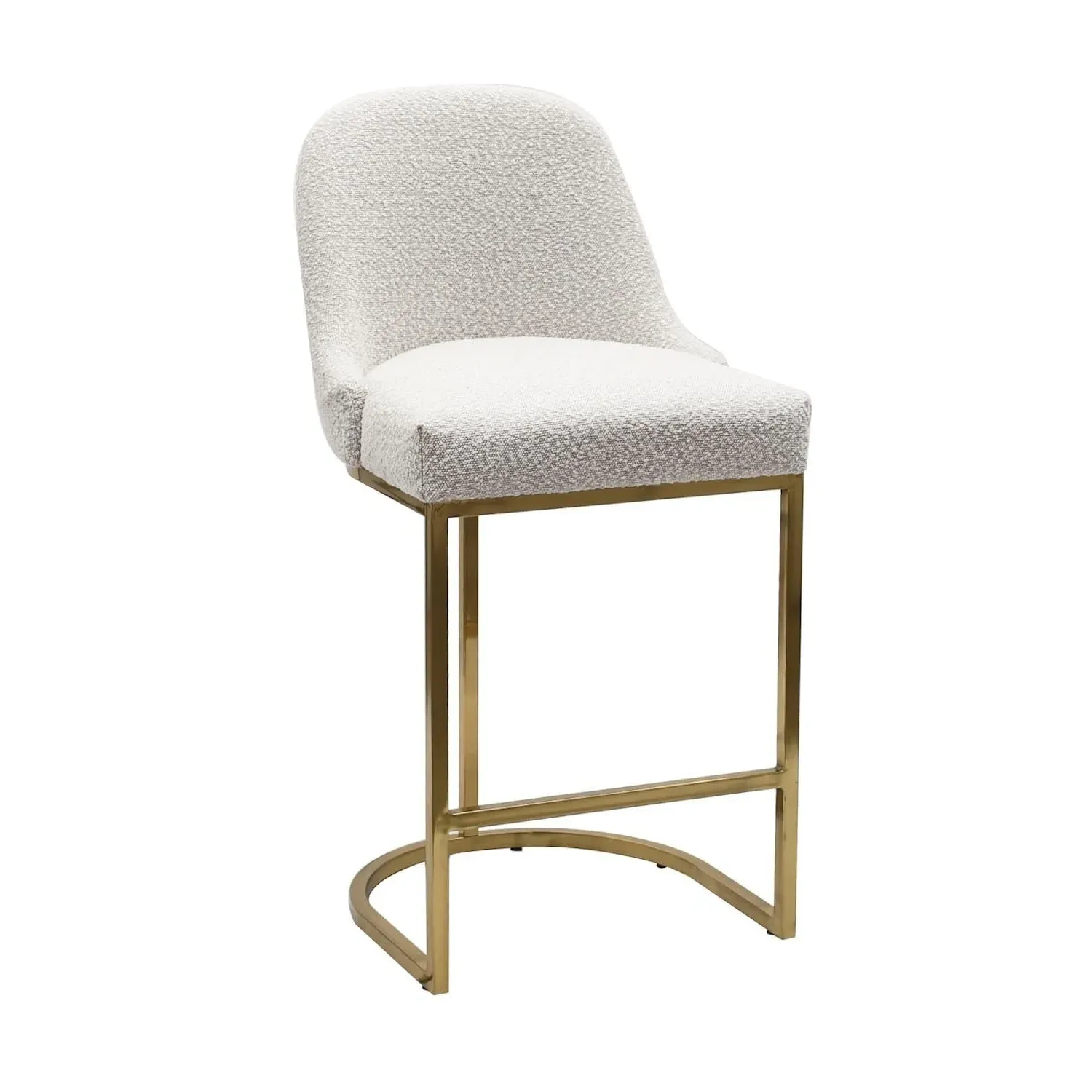 Kitchen Stool with Footrest - Beige, Boucle