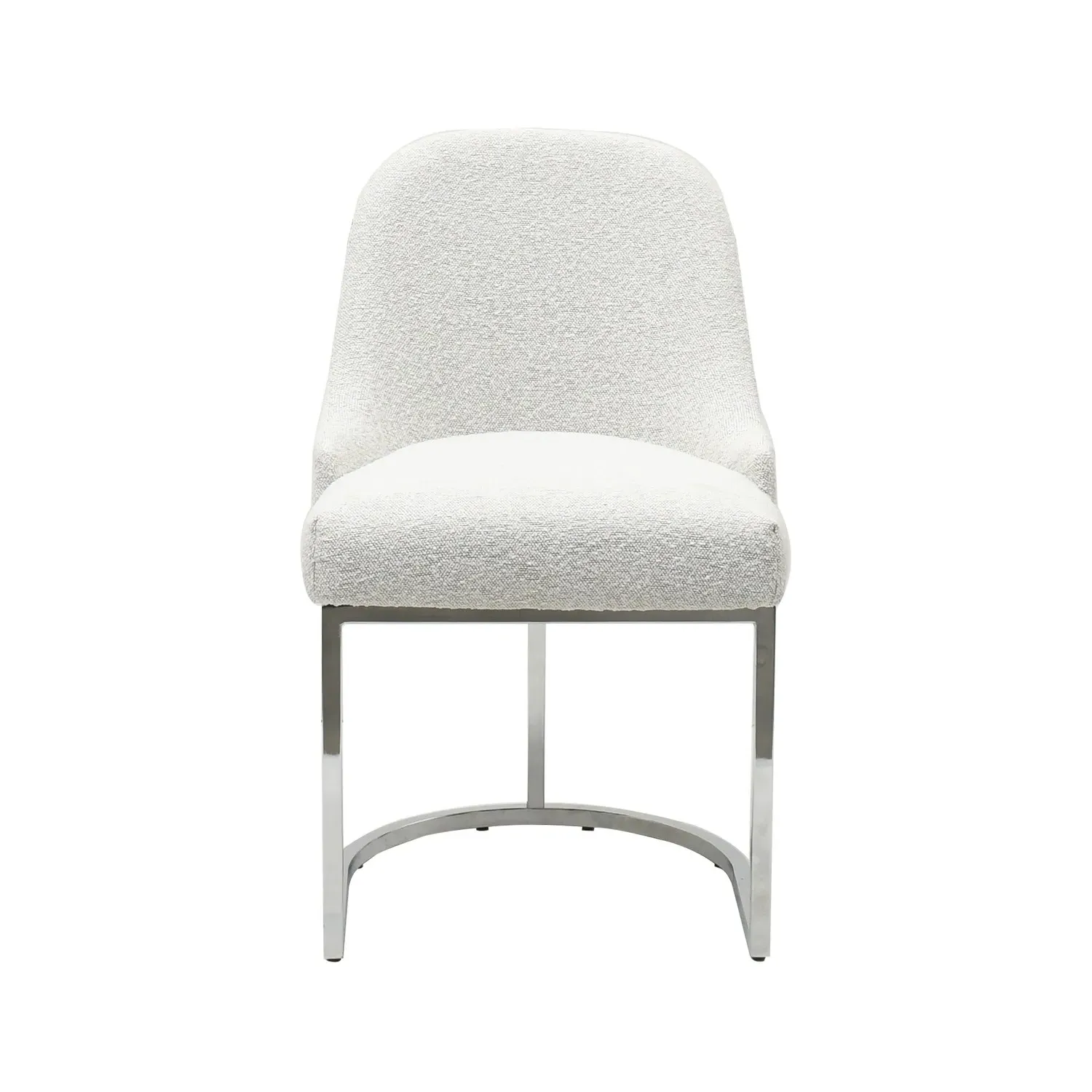 Set of 2 Dining Chairs - Beige, Boucle