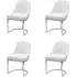 Set of 4 Dining Chairs - Beige, Boucle