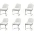 Set of 6 Dining Chairs - Beige, Boucle