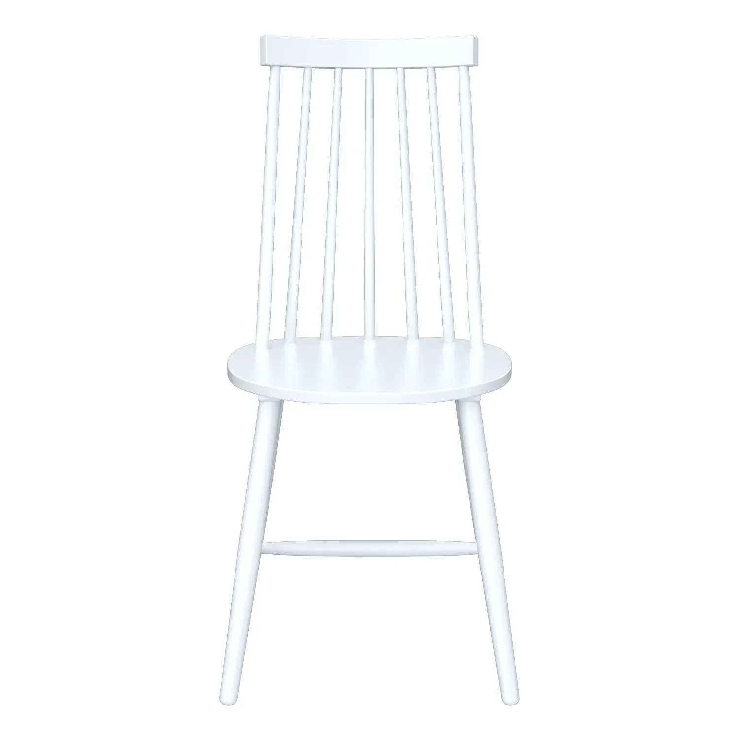 Set of 2 Spindle Back Dining Chairs - White, Wood