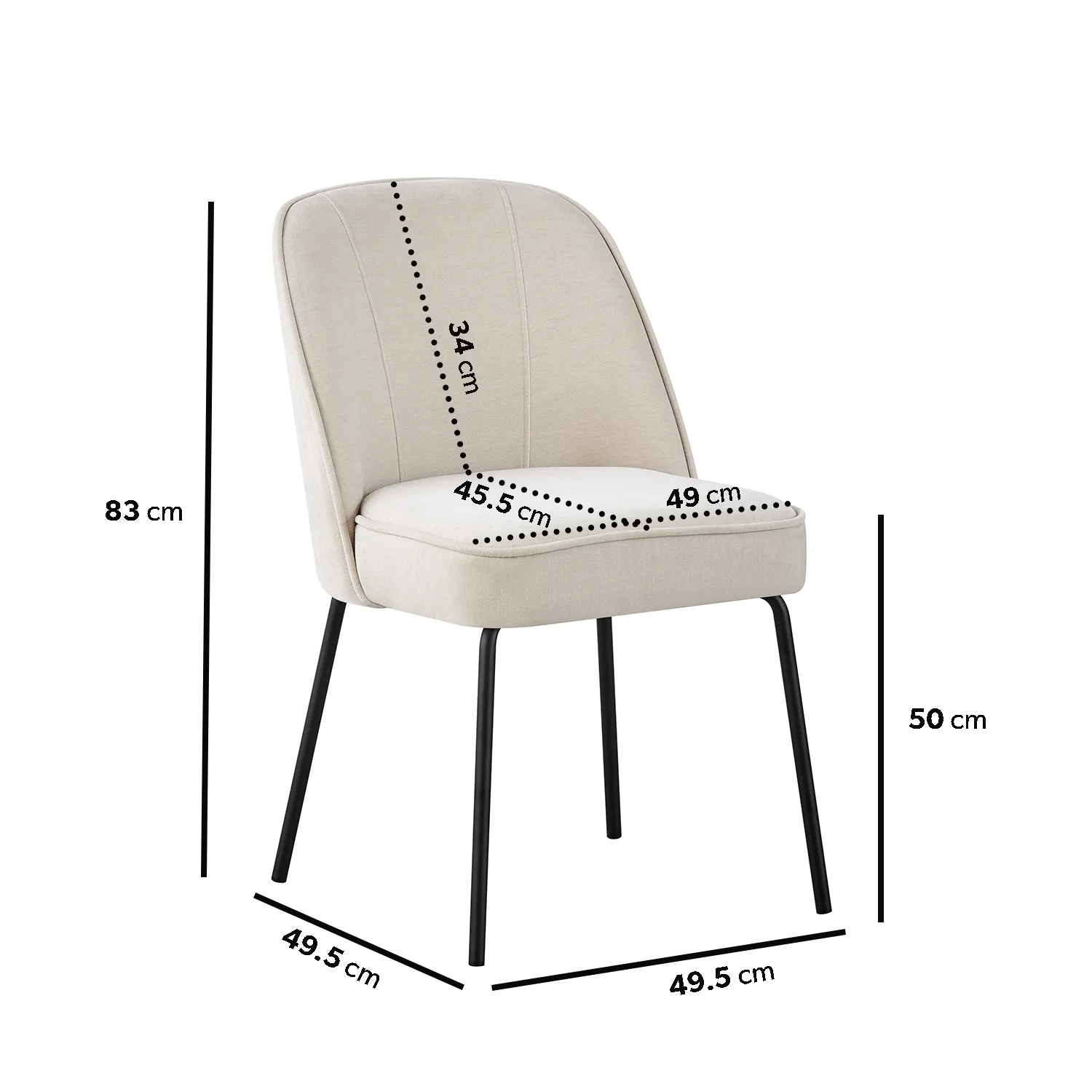 Extendable Dining Set with 6 Chairs - Beige, Ceramic