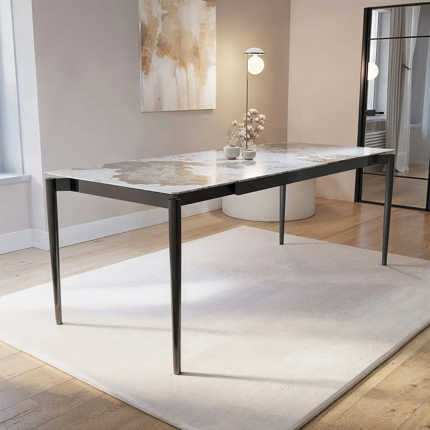 Extendable Dining Table - Black, Ceramic image