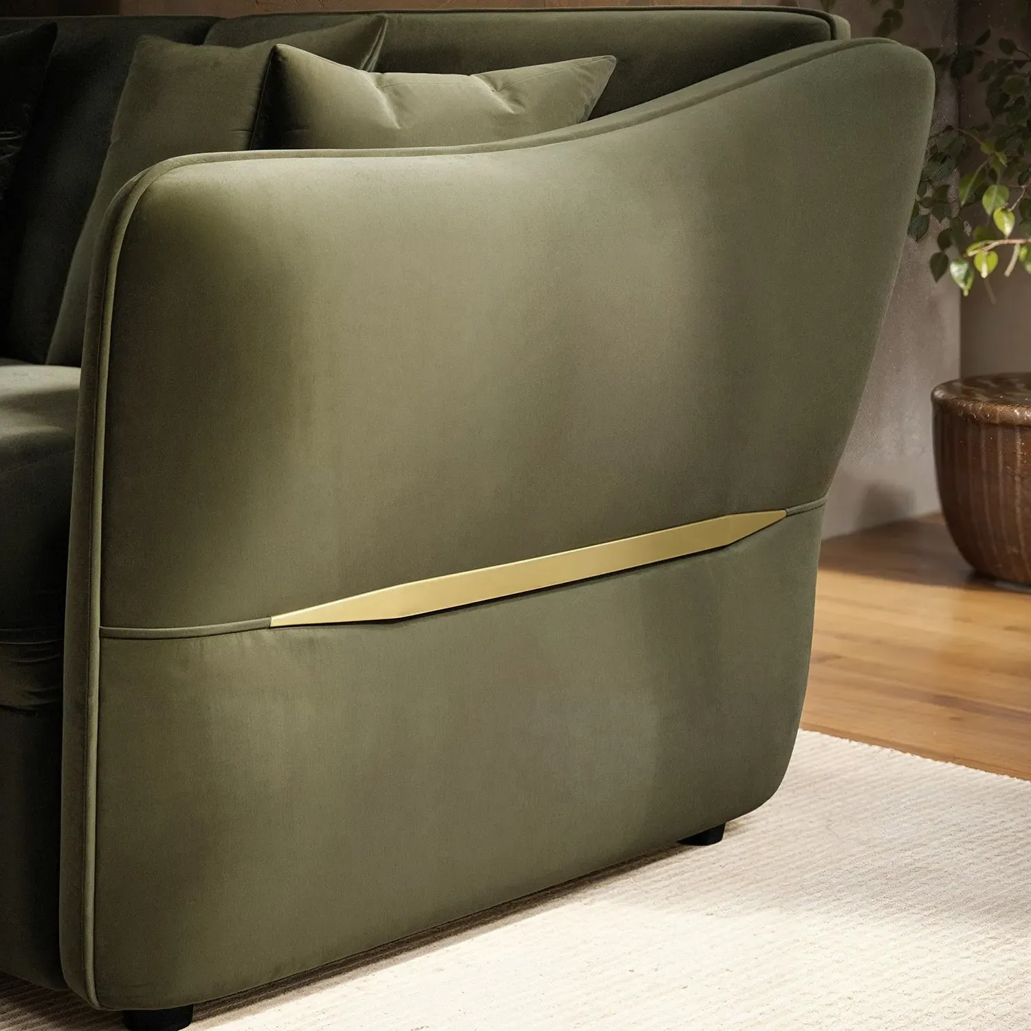 3-Seater Sofa Bed with Pull-Out - Green, Velvet
