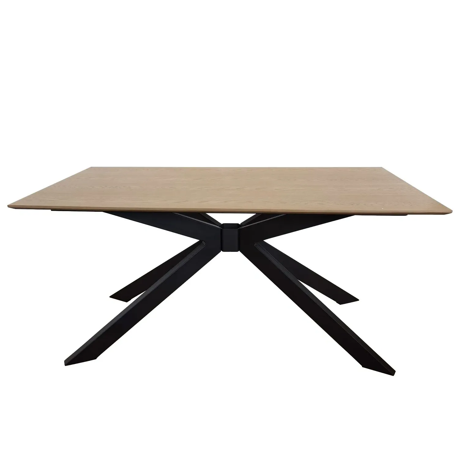 Large Dining Table with Metal Legs - Oak, Wood