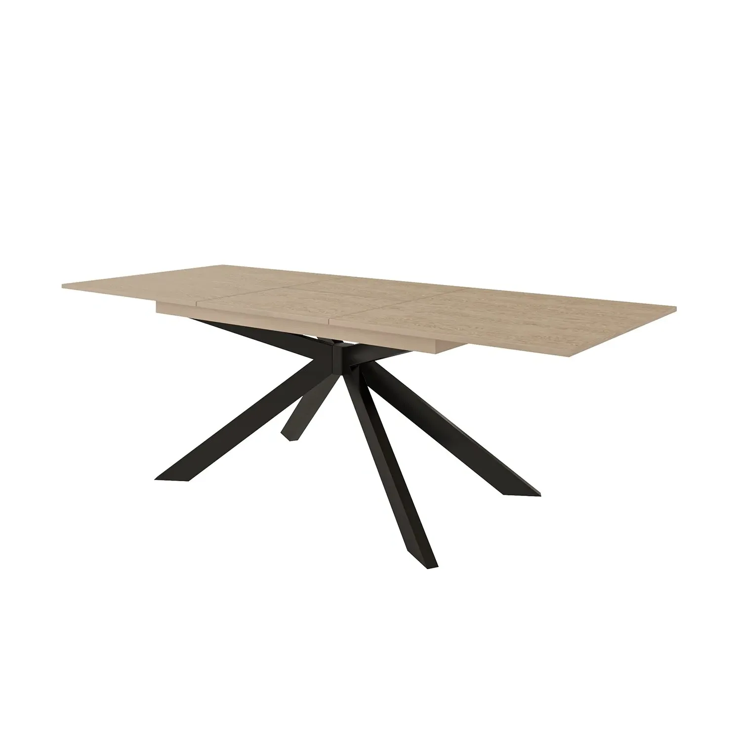 Large Extendable Dining Table - Brown, Oak Veneer