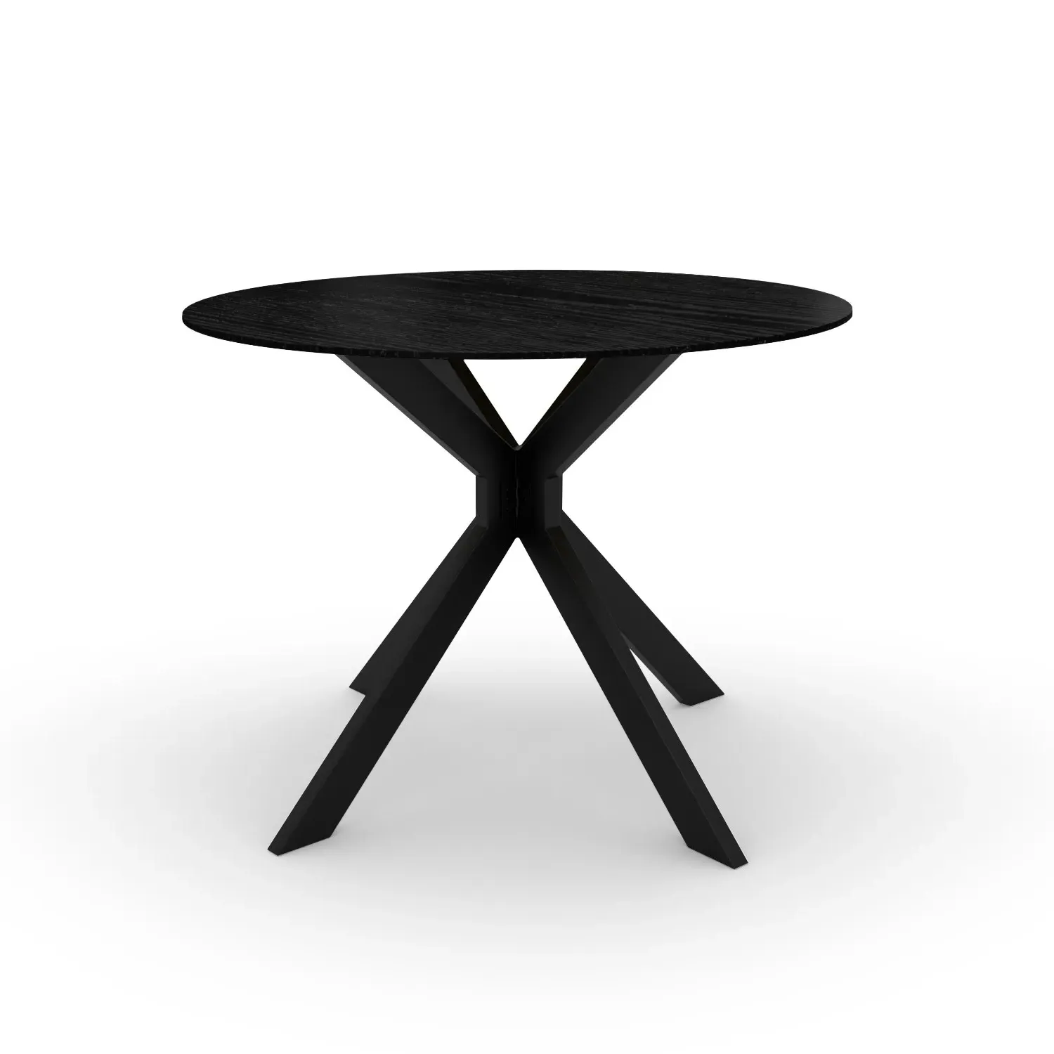 Round Drop Leaf Dining Table - Black, Oak Veneer