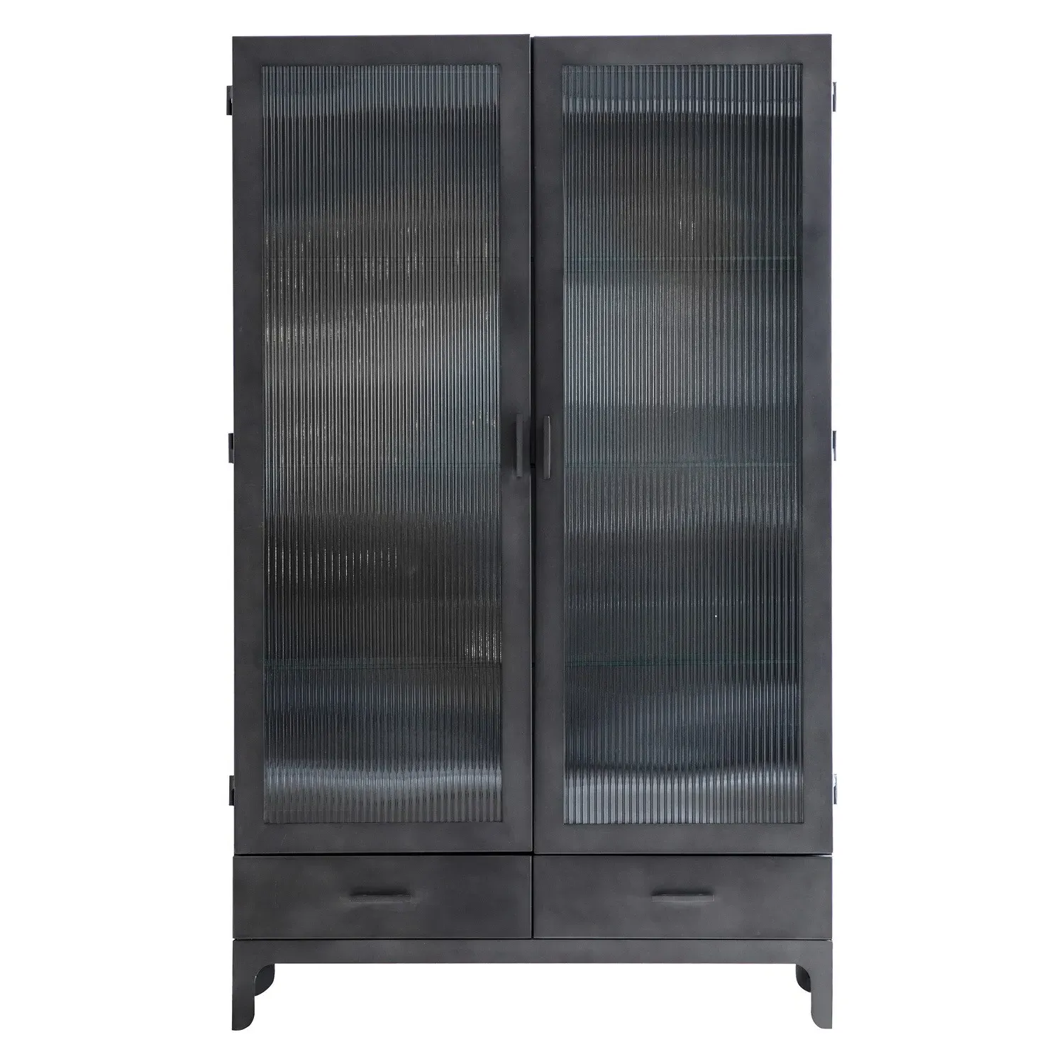 2-Door 2-Drawer Display Unit - Grey, Glass