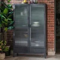 2-Door 2-Drawer Display Unit - Grey, Glass