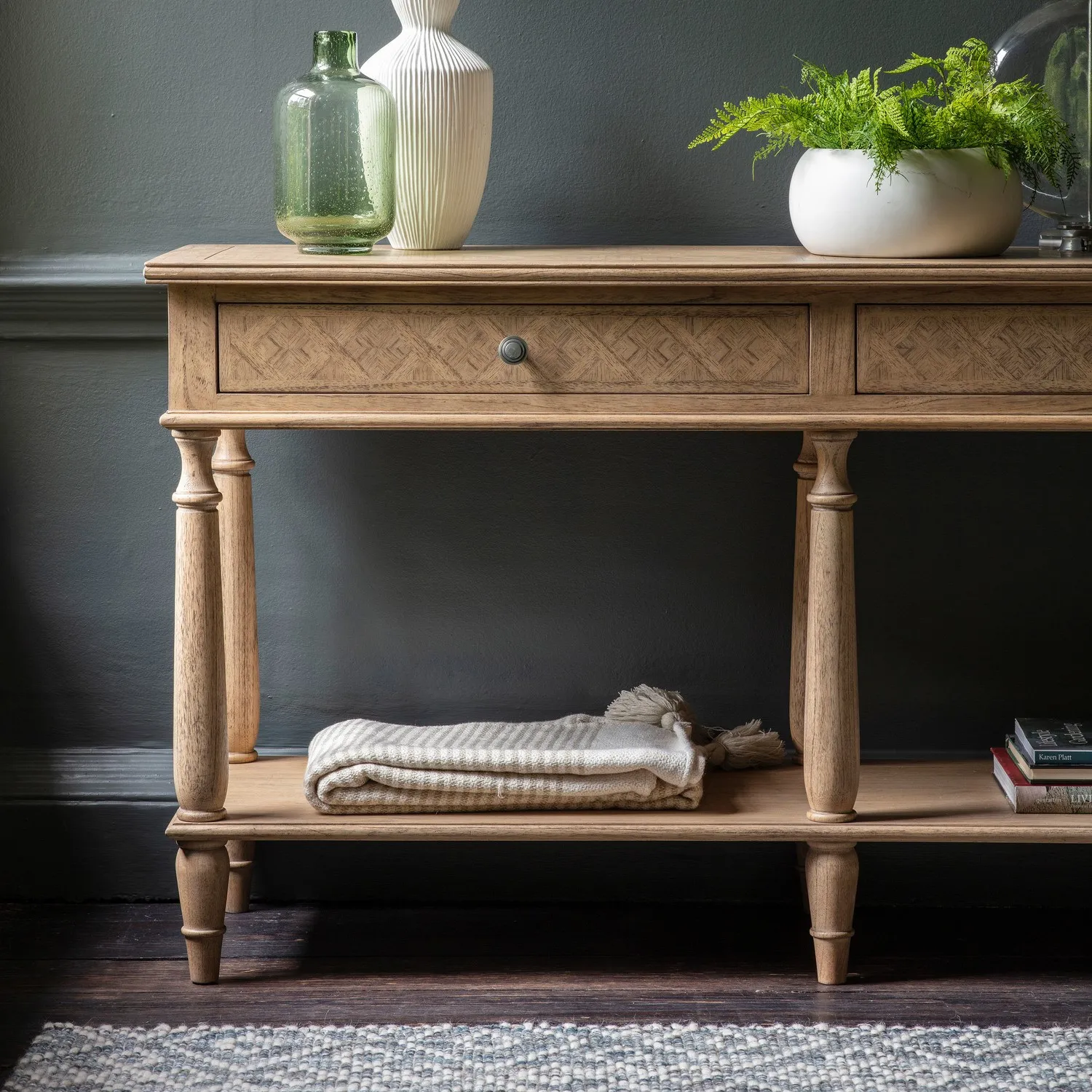 2-Drawer Console Table - Brown, Mindy Wood