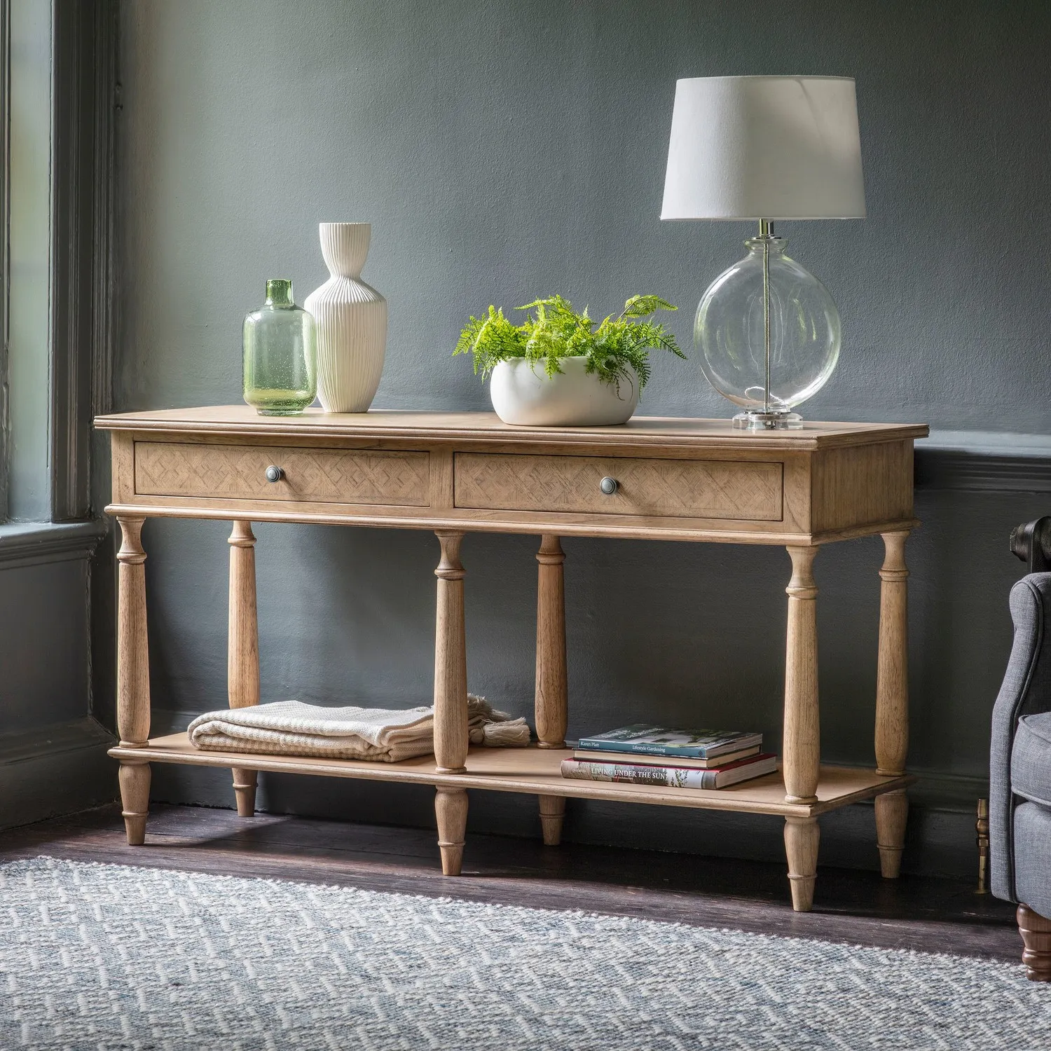 2-Drawer Console Table - Brown, Mindy Wood
