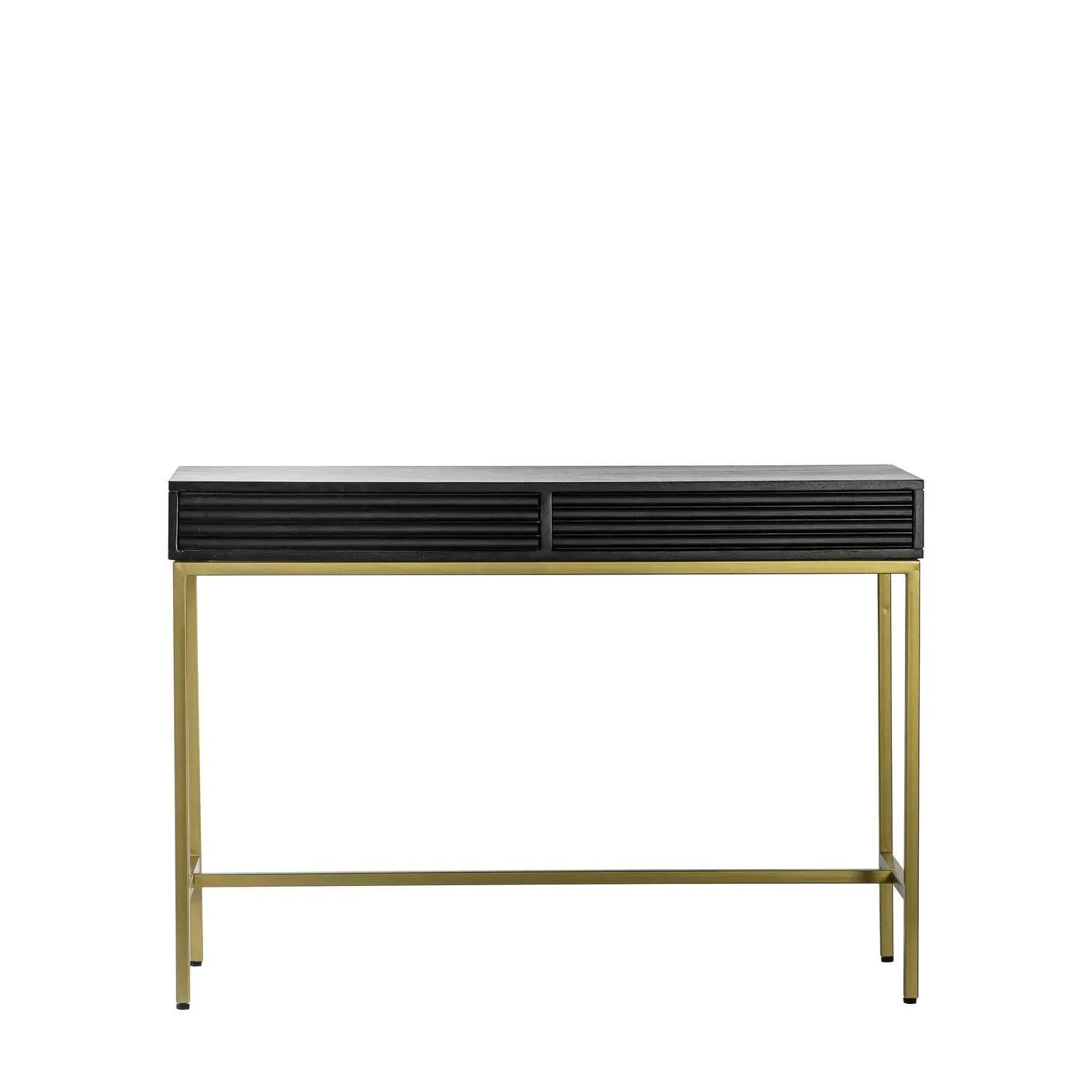 2 Drawer Console Table with Ripple Detail - Black