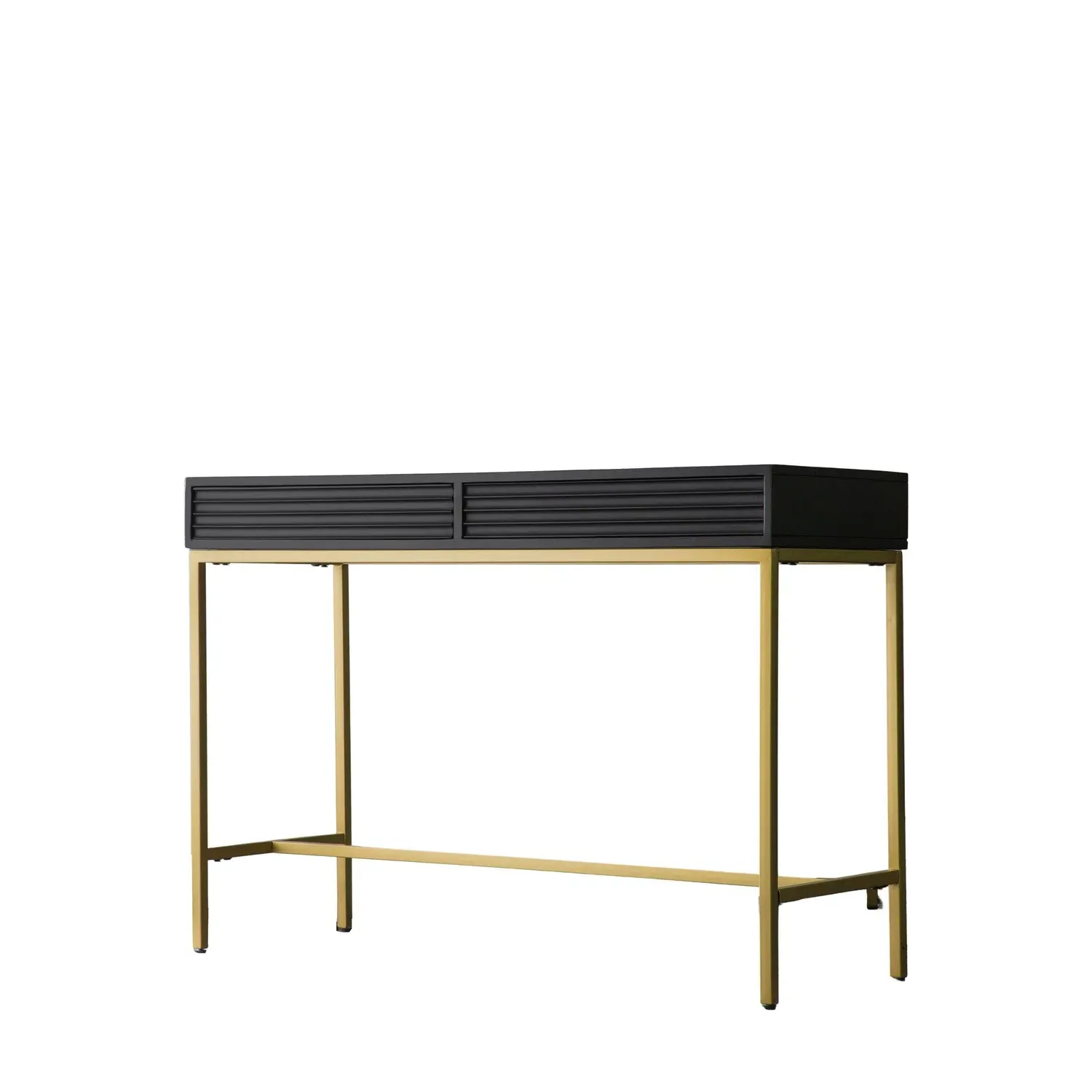2 Drawer Console Table with Ripple Detail - Black