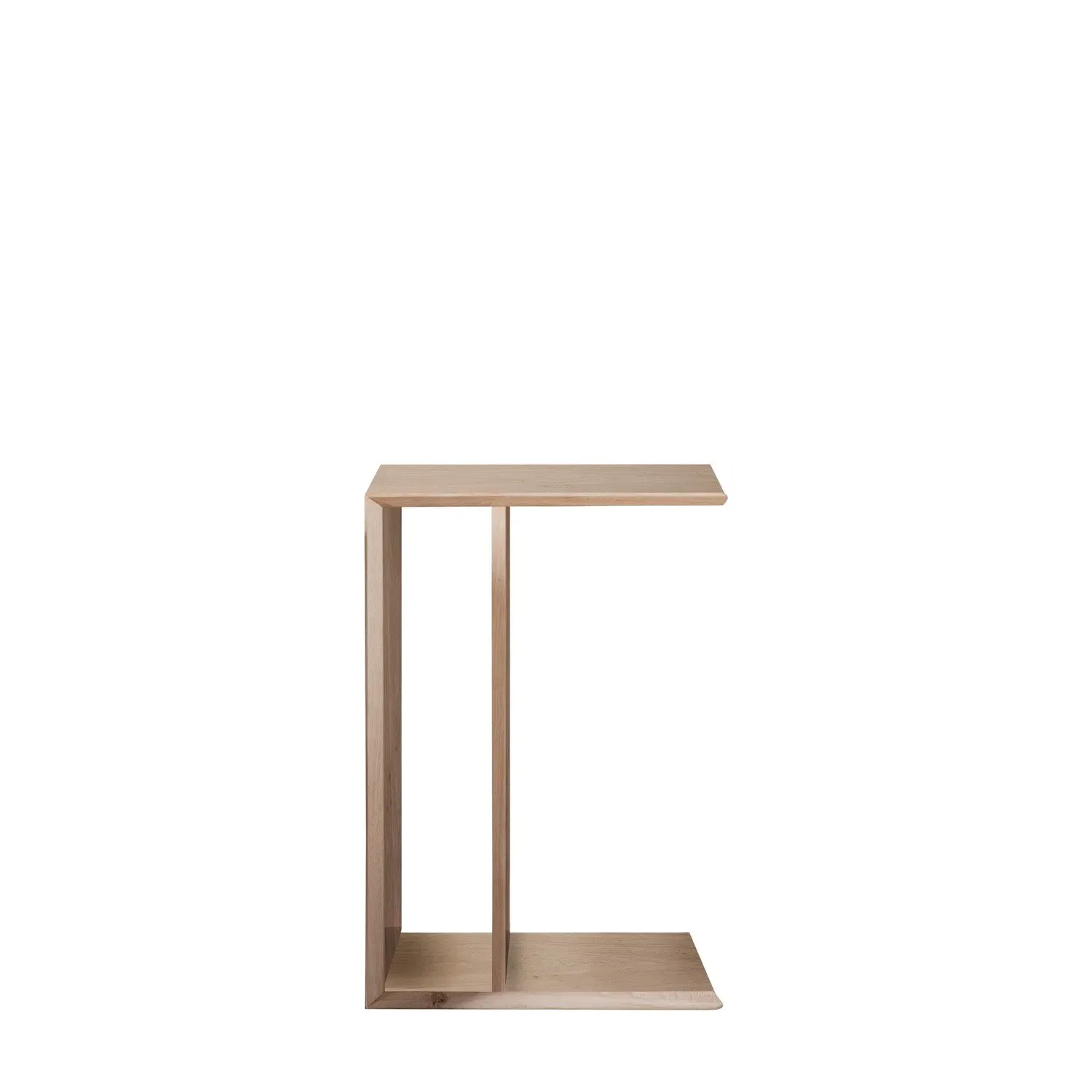 Chevron Side Table with Storage - Cream, Oak