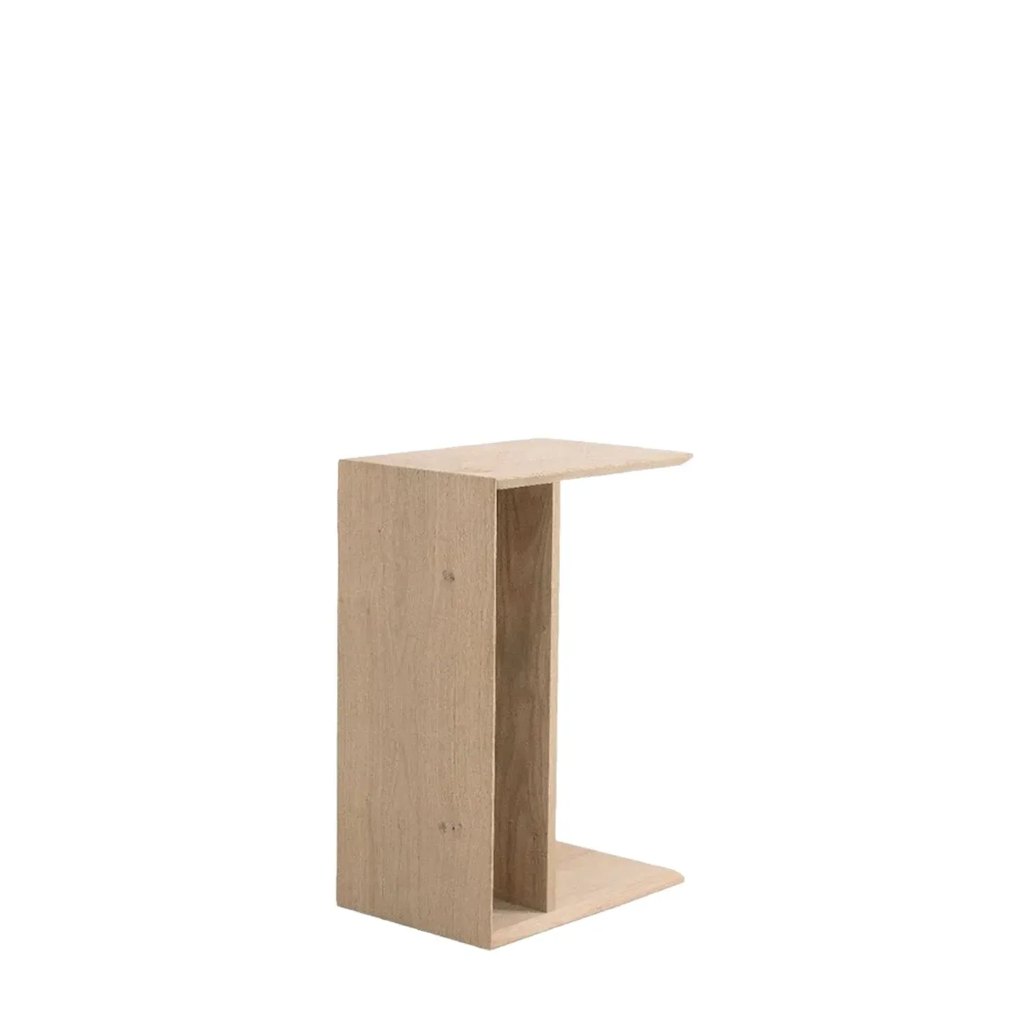 Chevron Side Table with Storage - Cream, Oak