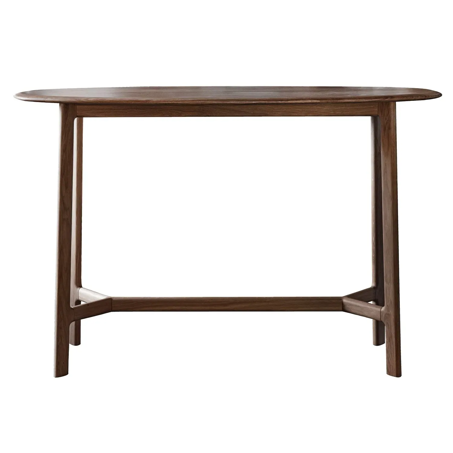 Console Table with Boat-Shaped Top - Brown, Walnut