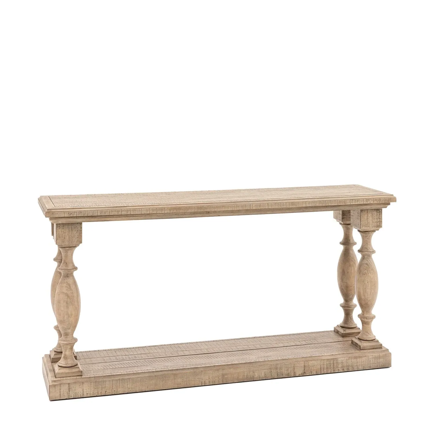 Console Table with Cross-Sawn Design - Brown, Pine