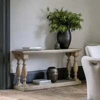 Console Table with Cross-Sawn Design - Brown, Pine