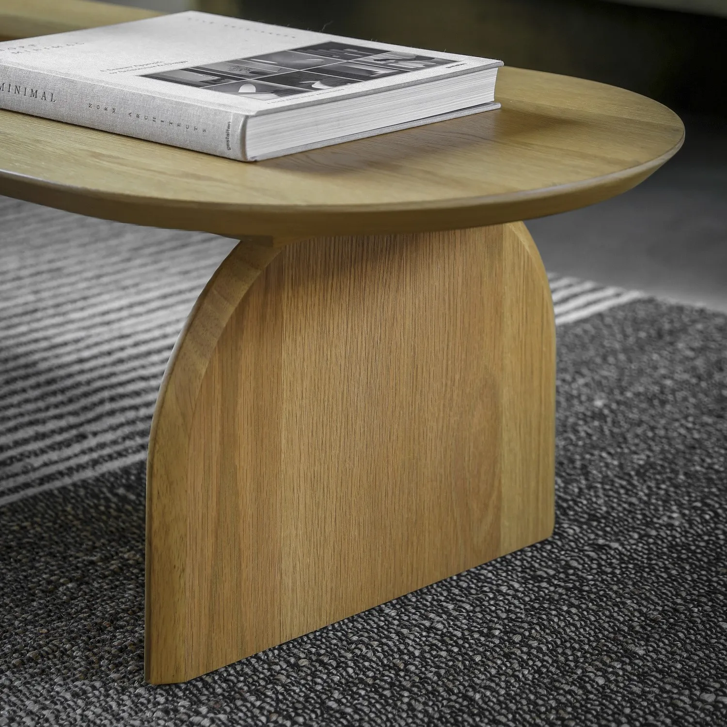 Curved Coffee Table - Brown, Oak