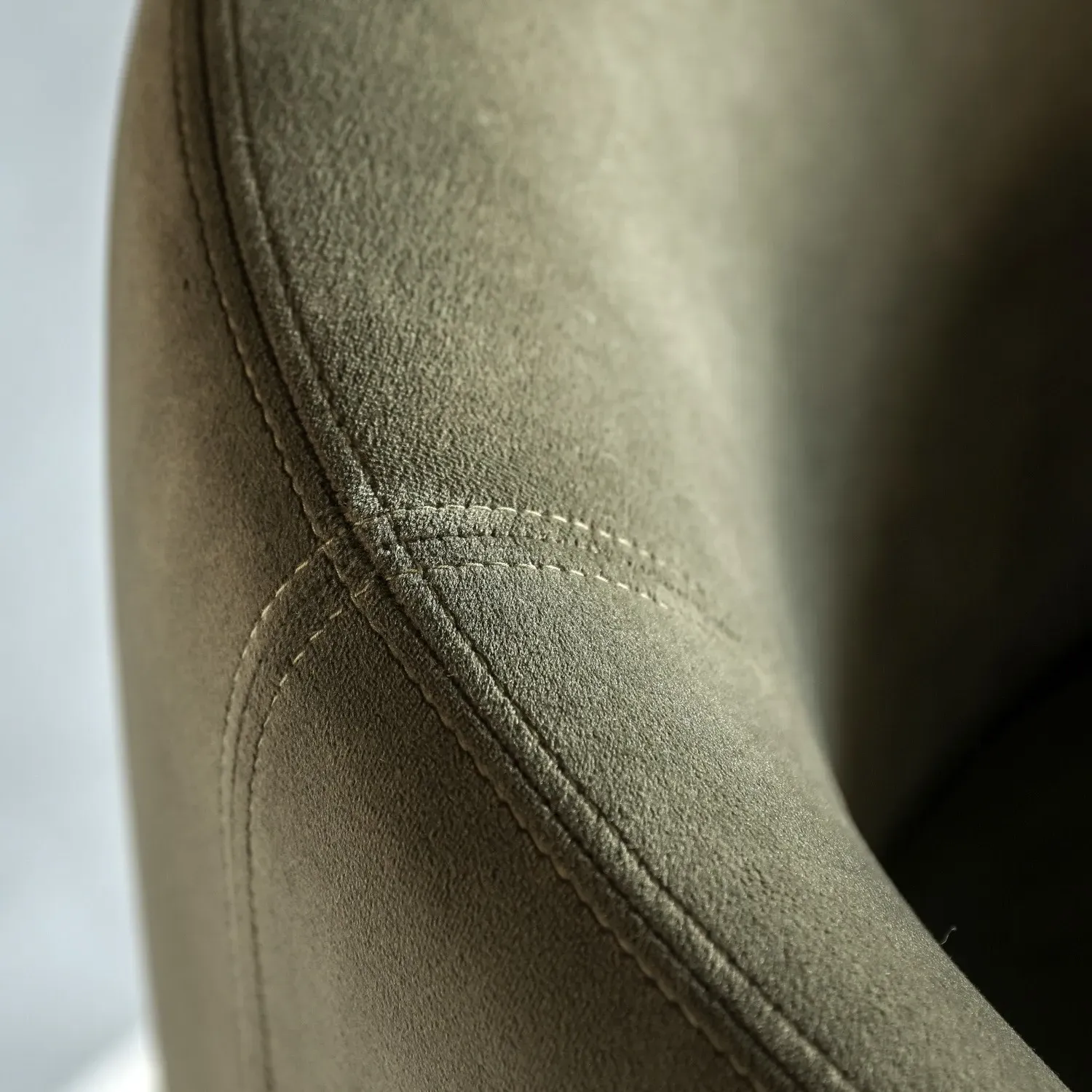 Curved Dining Chair - Green, Fabric