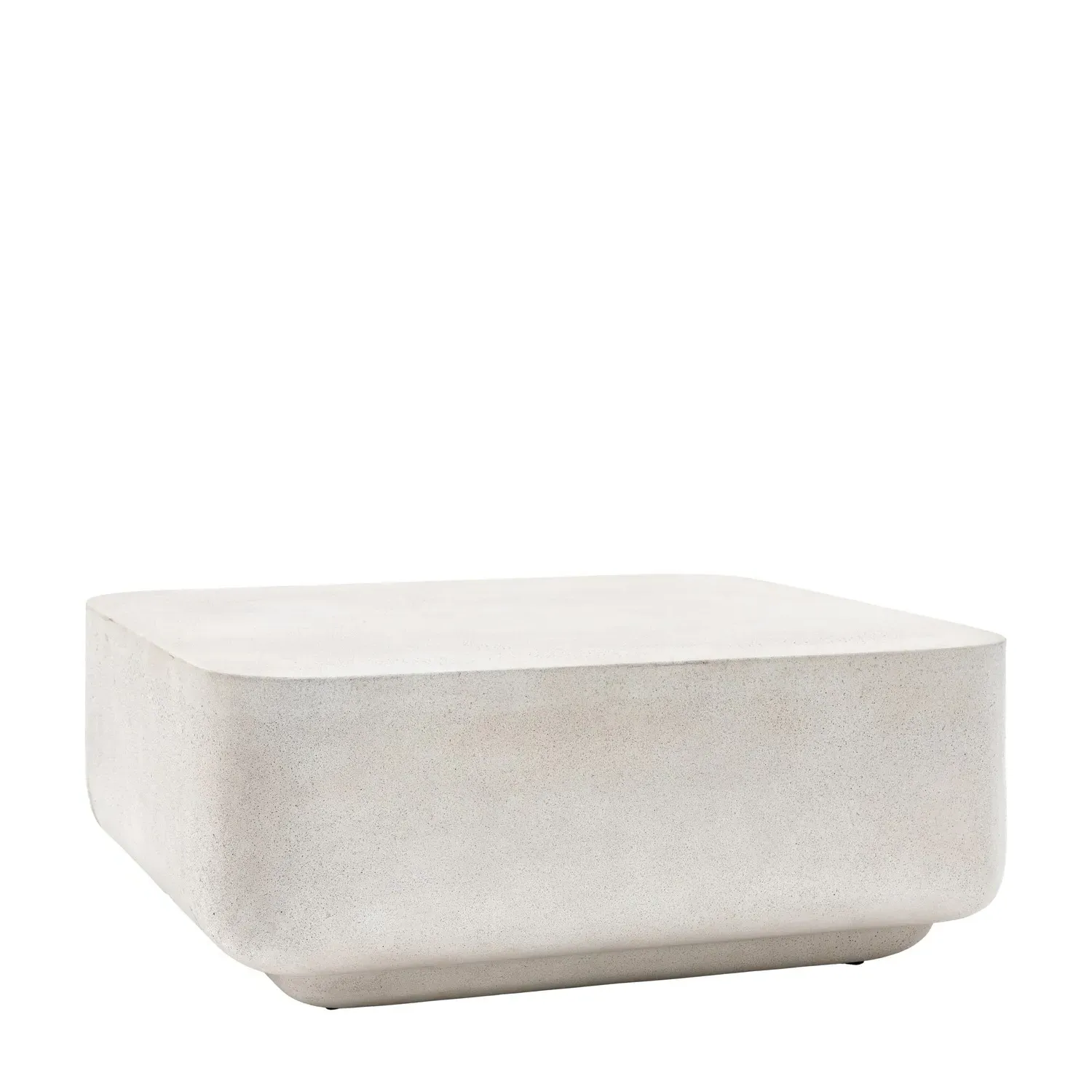 Curved Square Coffee Table - White, Concrete