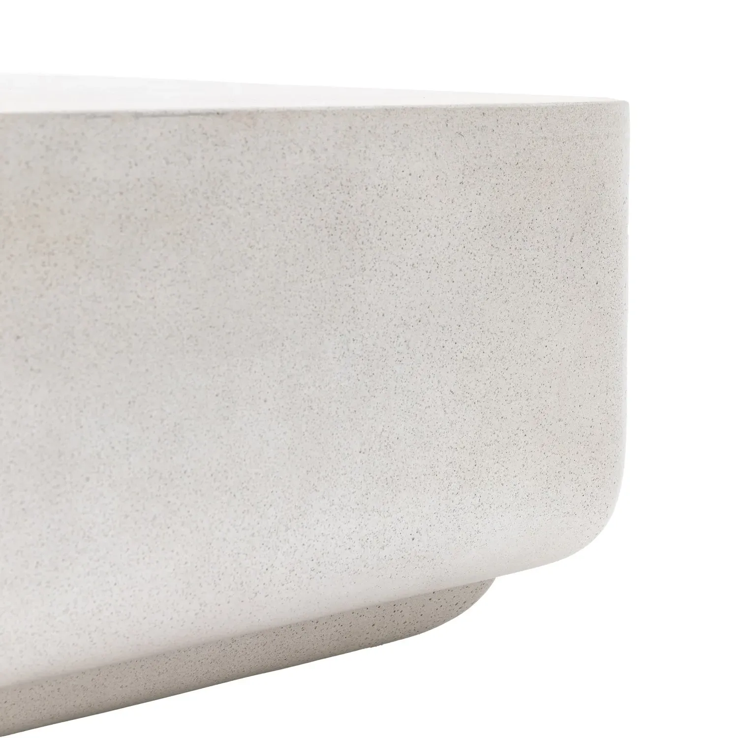 Curved Square Coffee Table - White, Concrete