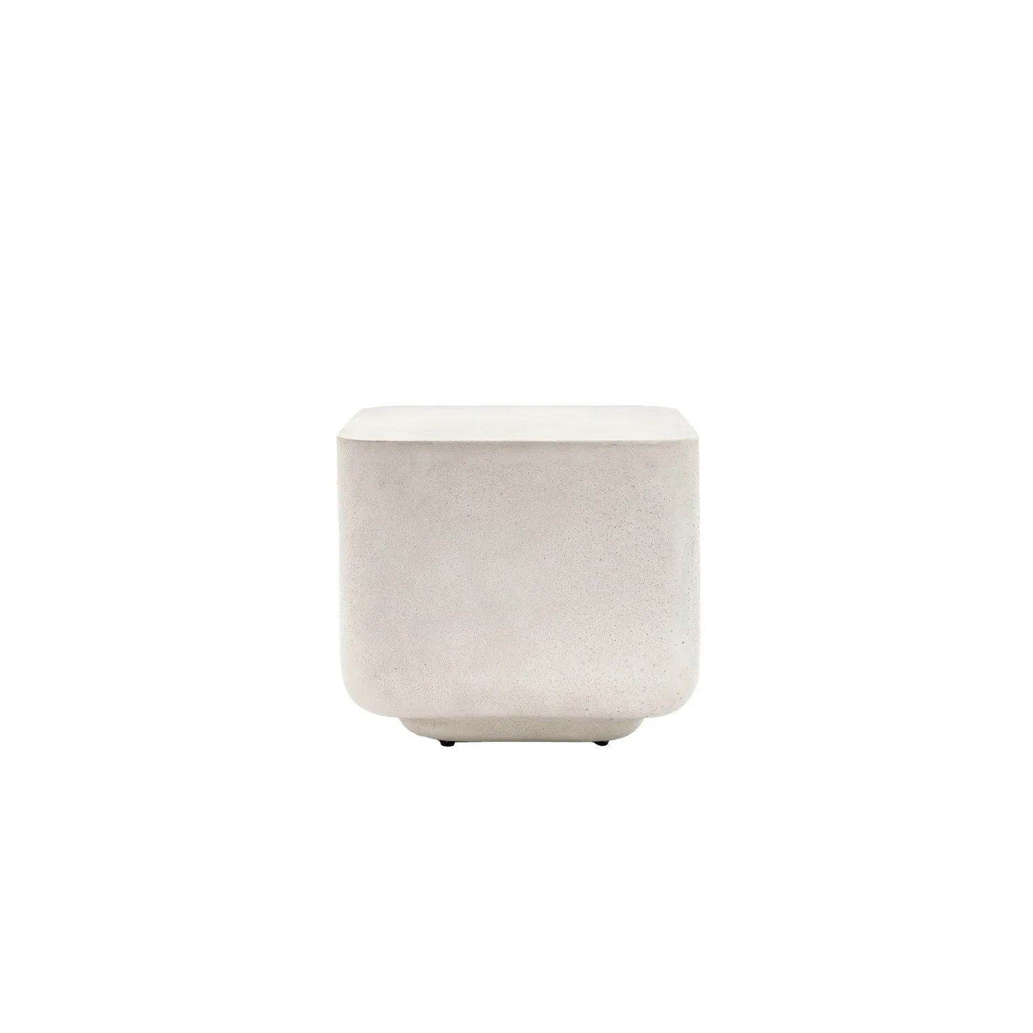Curved Square Side Table - White, Concrete