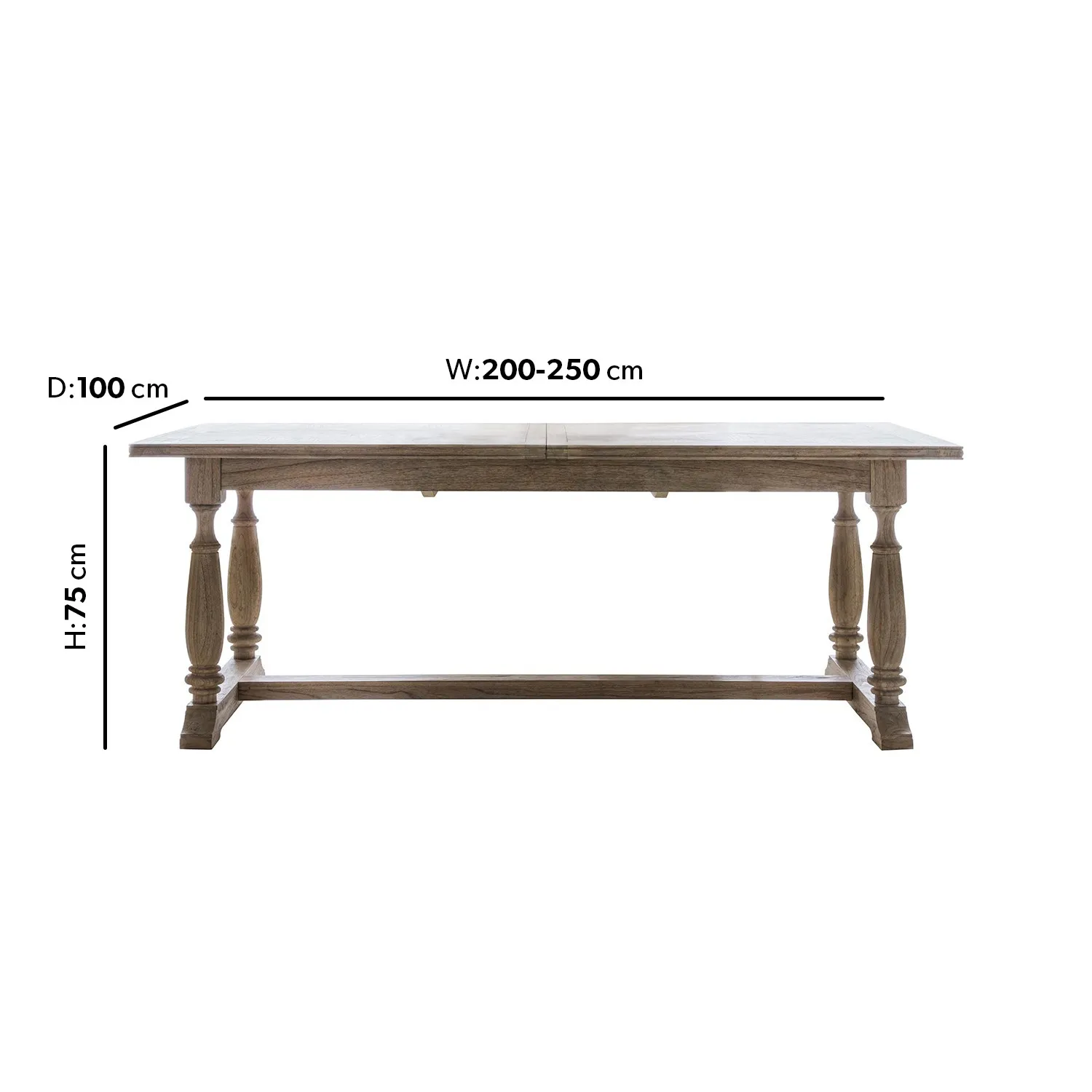 Extendable Dining Table - Brown, Wood